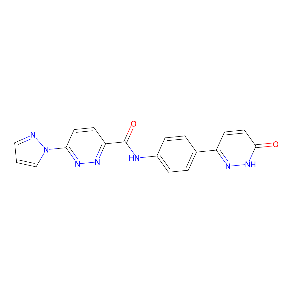 N-[4-(6-hydroxypyridazin-3-yl)phenyl]-6-(1H-pyrazol-1-yl)pyridazine-3-carboxamide molecular structure, CAS 1351607-73-2