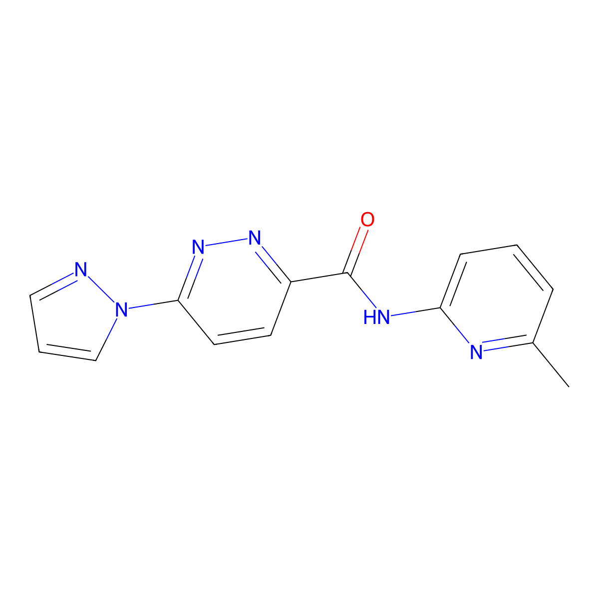 N-(6-methylpyridin-2-yl)-6-(1H-pyrazol-1-yl)pyridazine-3-carboxamide molecular structure, CAS 1351607-76-5