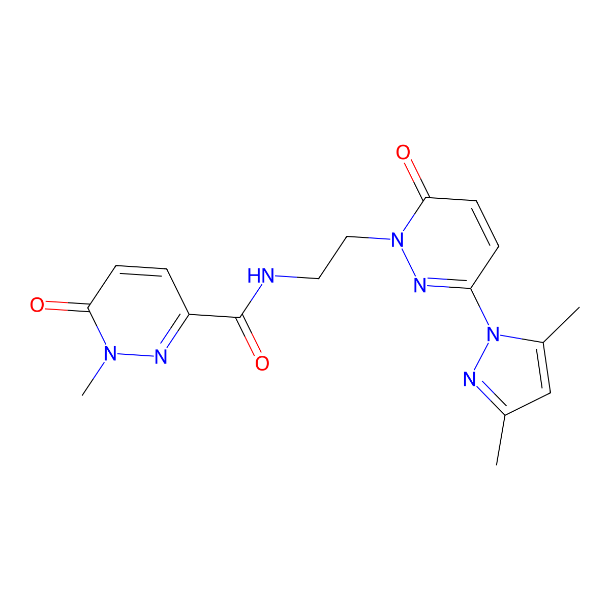 N-(2-(3-(3,5-dimethyl-1H-pyrazol-1-yl)-6-oxopyridazin-1(6H)-yl)ethyl)-1-methyl-6-oxo-1,6-dihydropyridazine-3-carboxamide molecular structure, CAS 1351607-78-7