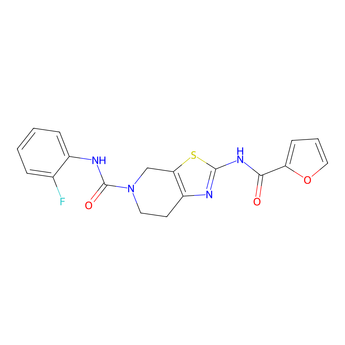 N-(2-fluorophenyl)-2-(furan-2-carboxamido)-6,7-dihydrothiazolo[5,4-c]pyridine-5(4H)-carboxamide molecular structure, CAS 1351607-82-3