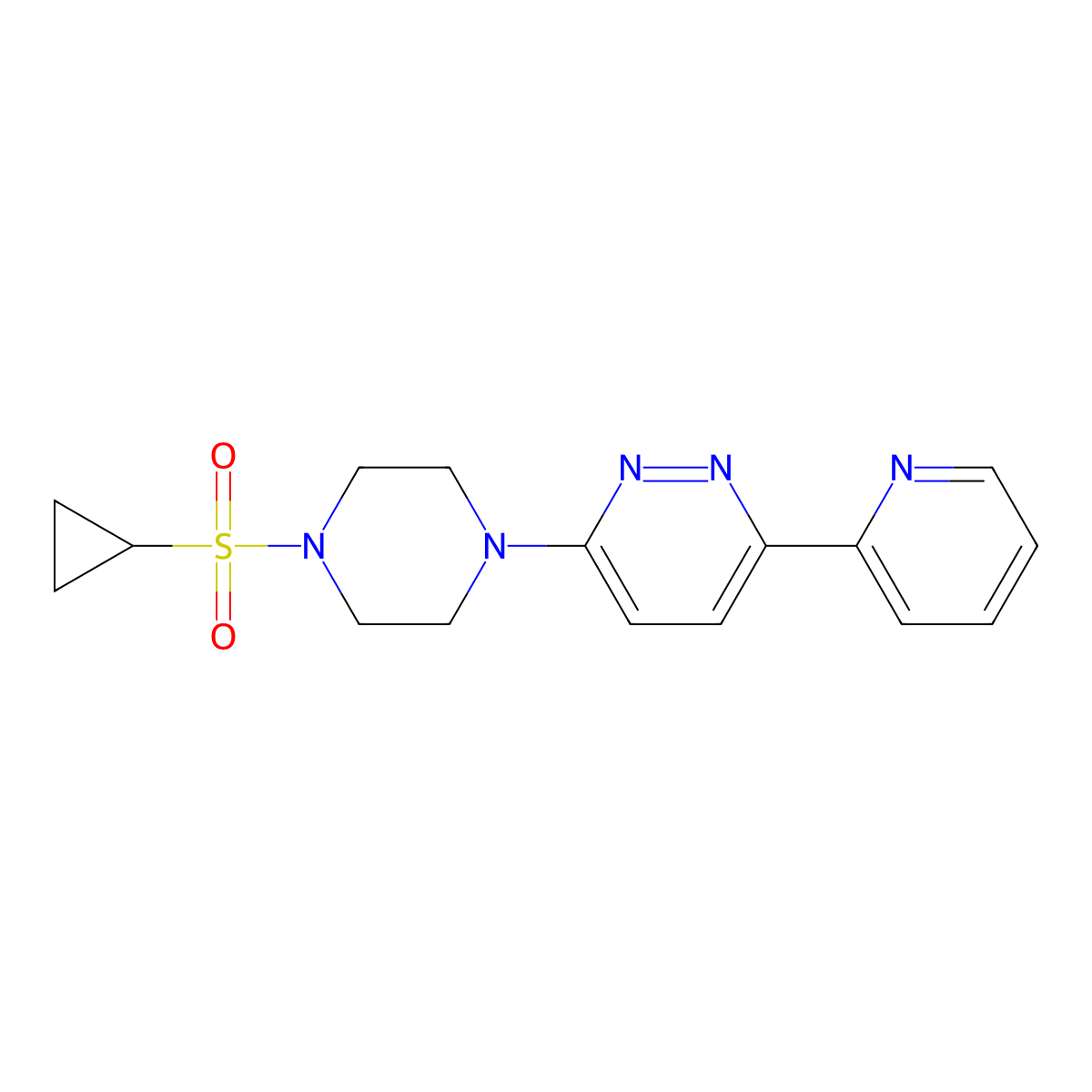 3-(4-(Cyclopropylsulfonyl)piperazin-1-yl)-6-(pyridin-2-yl)pyridazine molecular structure, CAS 1351607-88-9