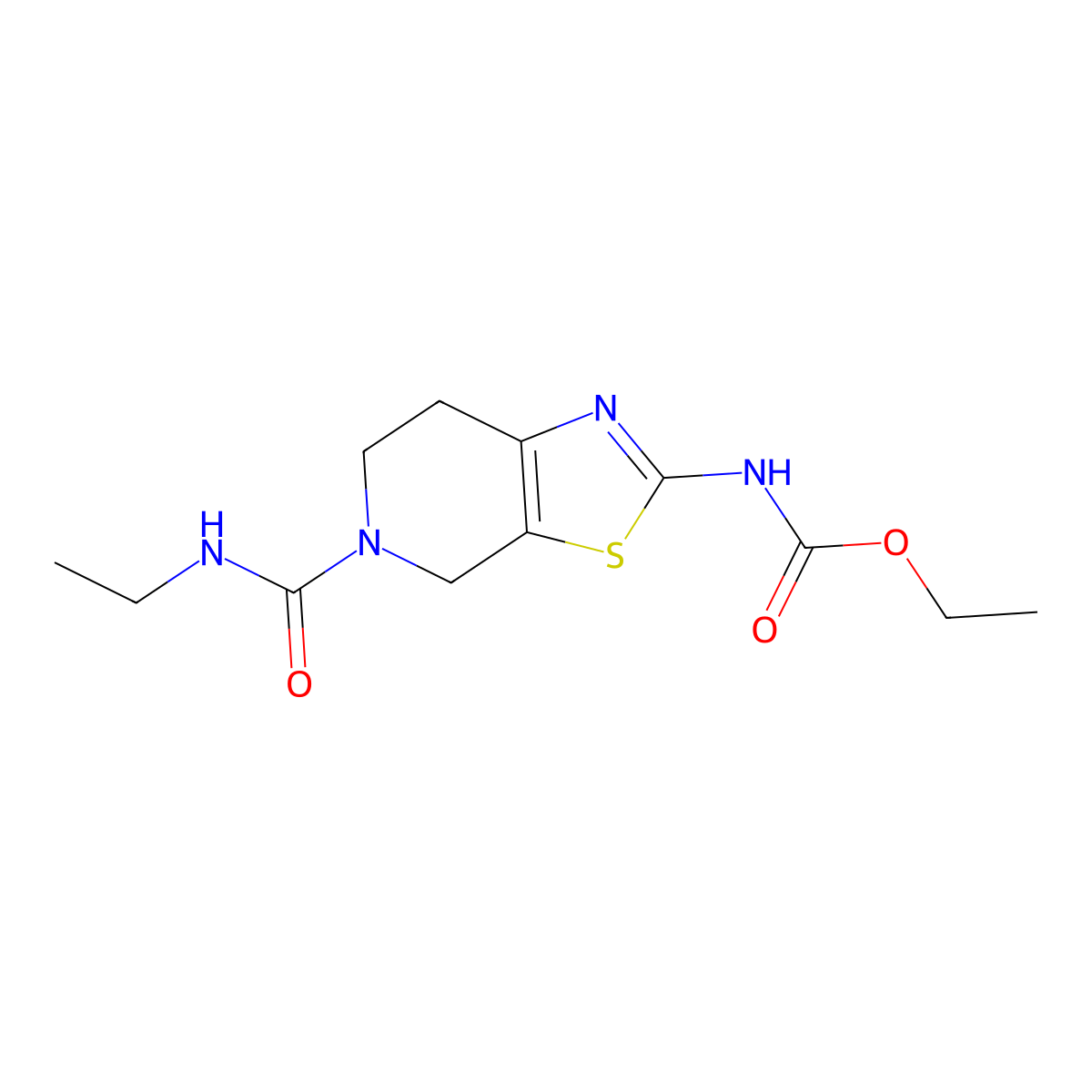 Ethyl (5-(ethylcarbamoyl)-4,5,6,7-tetrahydrothiazolo[5,4-c]pyridin-2-yl)carbamate molecular structure, CAS 1351607-94-7