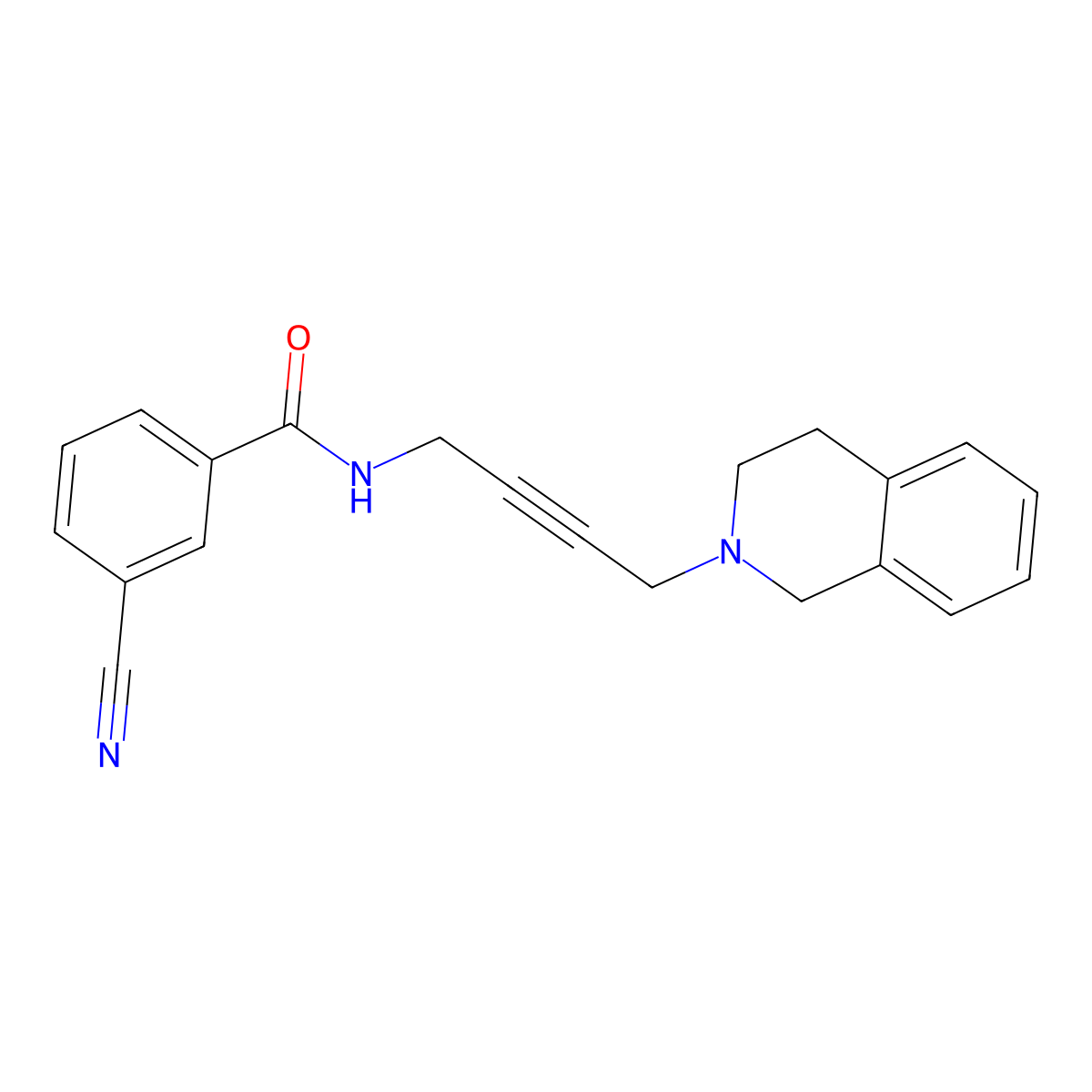 3-cyano-N-(4-(3,4-dihydroisoquinolin-2(1H)-yl)but-2-yn-1-yl)benzamide molecular structure, CAS 1351607-95-8