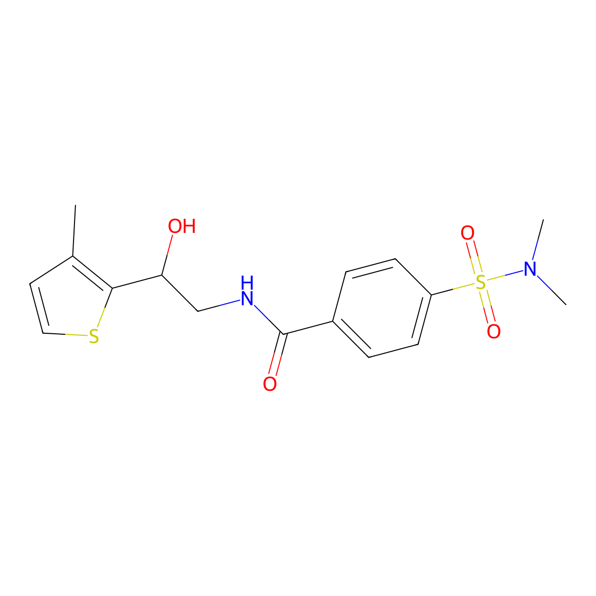 4-(dimethylsulfamoyl)-N-[2-hydroxy-2-(3-methylthiophen-2-yl)ethyl]benzamide molecular structure, CAS 1351607-97-0