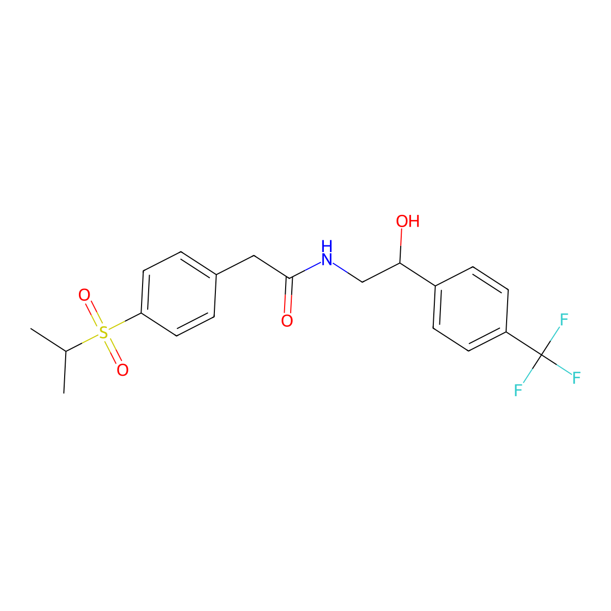 N-(2-hydroxy-2-(4-(trifluoromethyl)phenyl)ethyl)-2-(4-(isopropylsulfonyl)phenyl)acetamide molecular structure, CAS 1351607-98-1