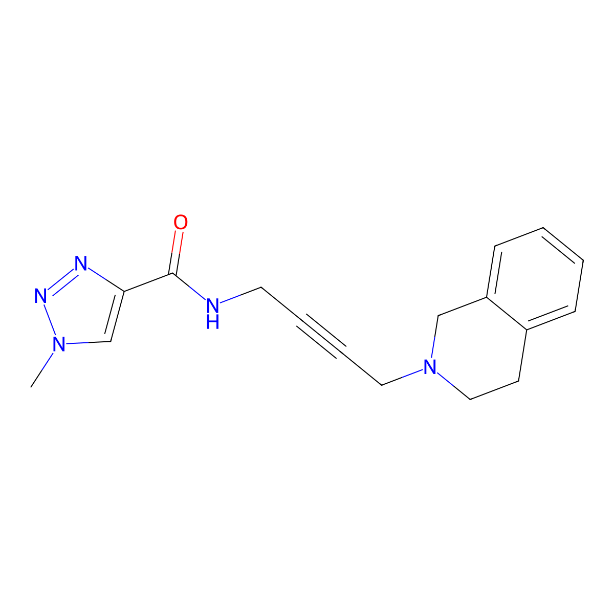 N-(4-(3,4-dihydroisoquinolin-2(1H)-yl)but-2-yn-1-yl)-1-methyl-1H-1,2,3-triazole-4-carboxamide molecular structure, CAS 1351607-99-2