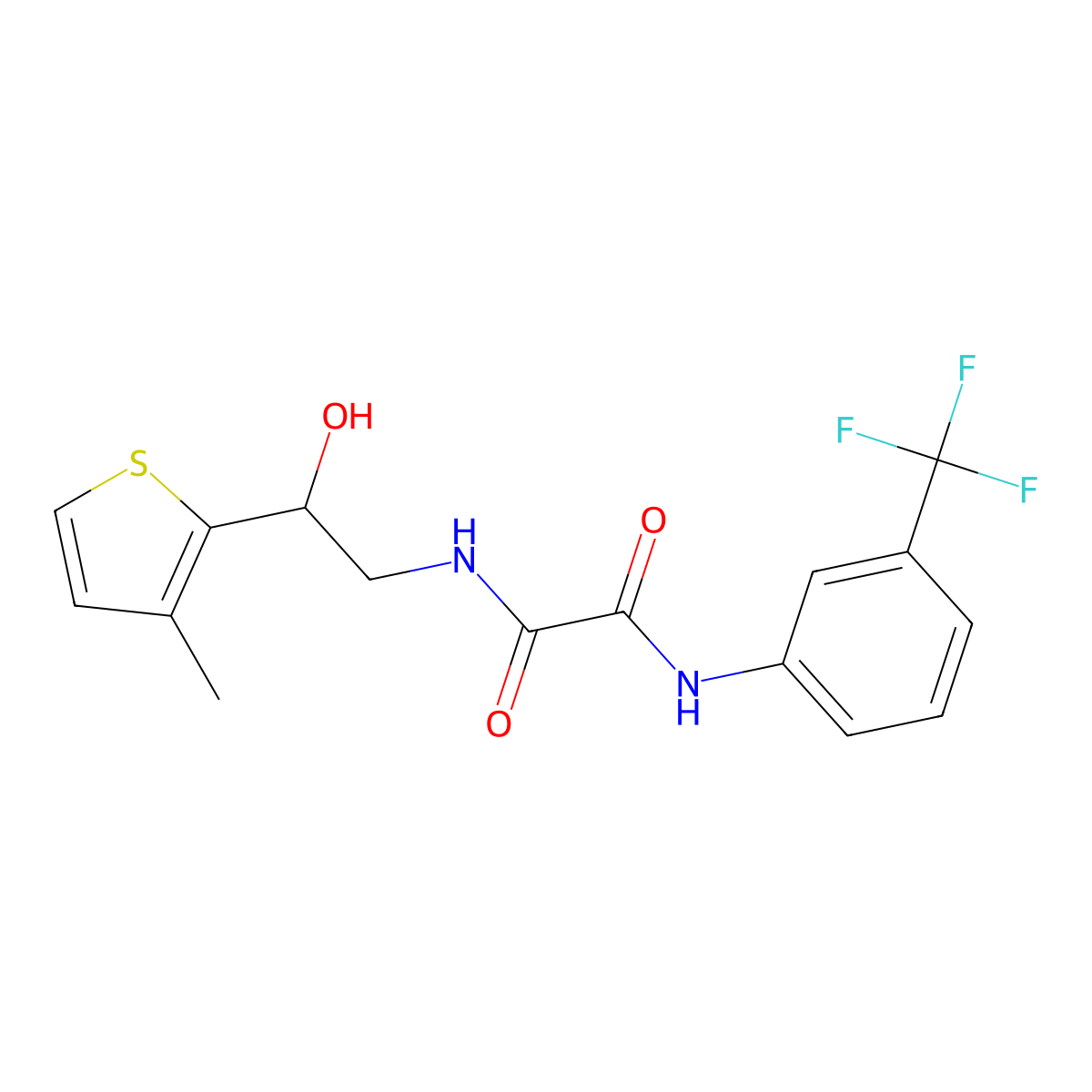 N1-(2-hydroxy-2-(3-methylthiophen-2-yl)ethyl)-N2-(3-(trifluoromethyl)phenyl)oxalamide molecular structure, CAS 1351608-13-3