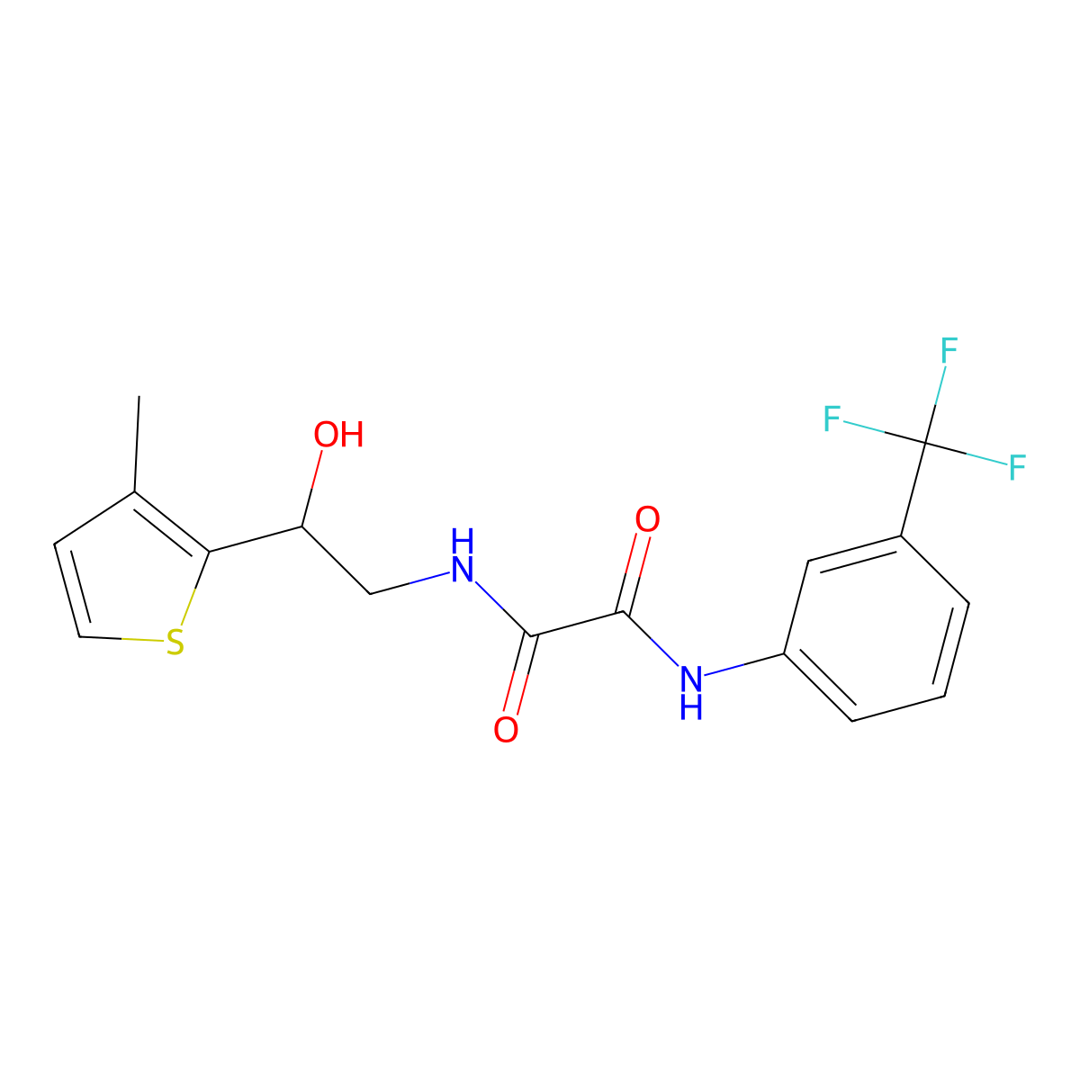 N1-(2-hydroxy-2-(3-methylthiophen-2-yl)ethyl)-N2-(3-(trifluoromethyl)phenyl)oxalamide molecular structure, CAS 1351608-13-3