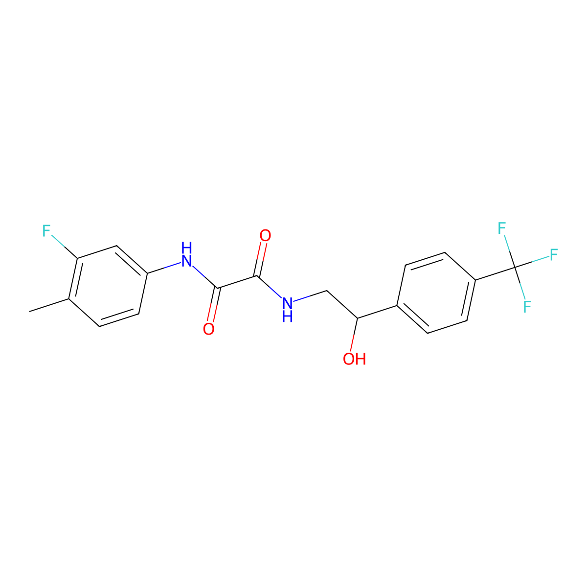 N1-(3-fluoro-4-methylphenyl)-N2-(2-hydroxy-2-(4-(trifluoromethyl)phenyl)ethyl)oxalamide molecular structure, CAS 1351608-17-7
