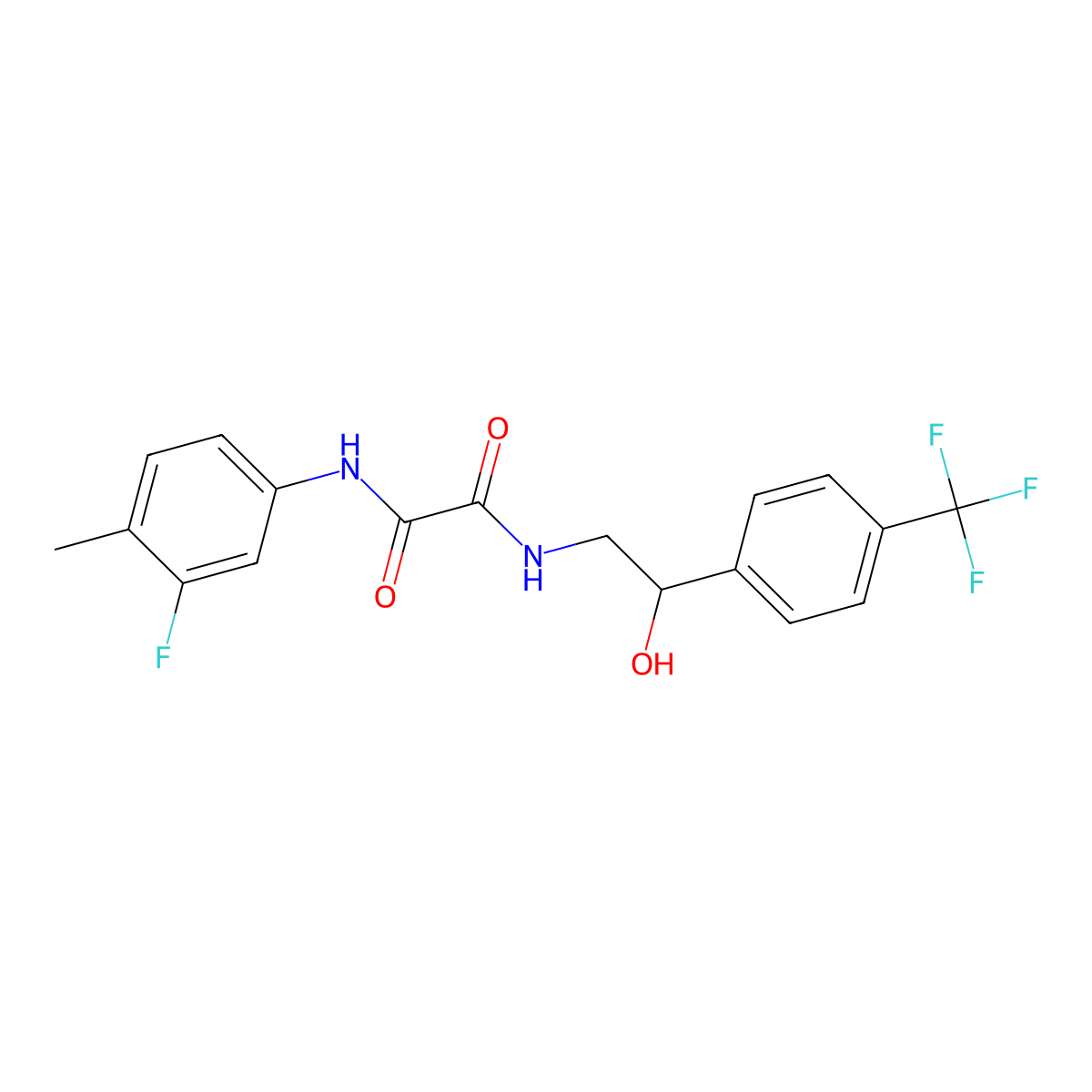 N1-(3-fluoro-4-methylphenyl)-N2-(2-hydroxy-2-(4-(trifluoromethyl)phenyl)ethyl)oxalamide molecular structure, CAS 1351608-17-7