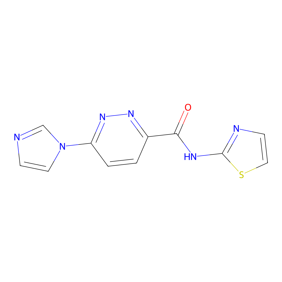 6-(1H-imidazol-1-yl)-N-(thiazol-2-yl)pyridazine-3-carboxamide molecular structure, CAS 1351608-21-3