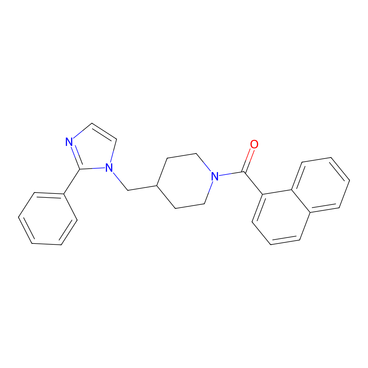 naphthalen-1-yl(4-((2-phenyl-1H-imidazol-1-yl)methyl)piperidin-1-yl)methanone molecular structure, CAS 1351608-22-4