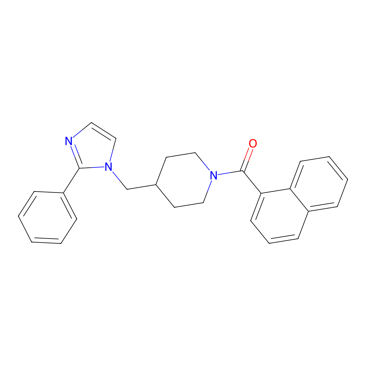 naphthalen-1-yl(4-((2-phenyl-1H-imidazol-1-yl)methyl)piperidin-1-yl)methanone molecular structure, CAS 1351608-22-4