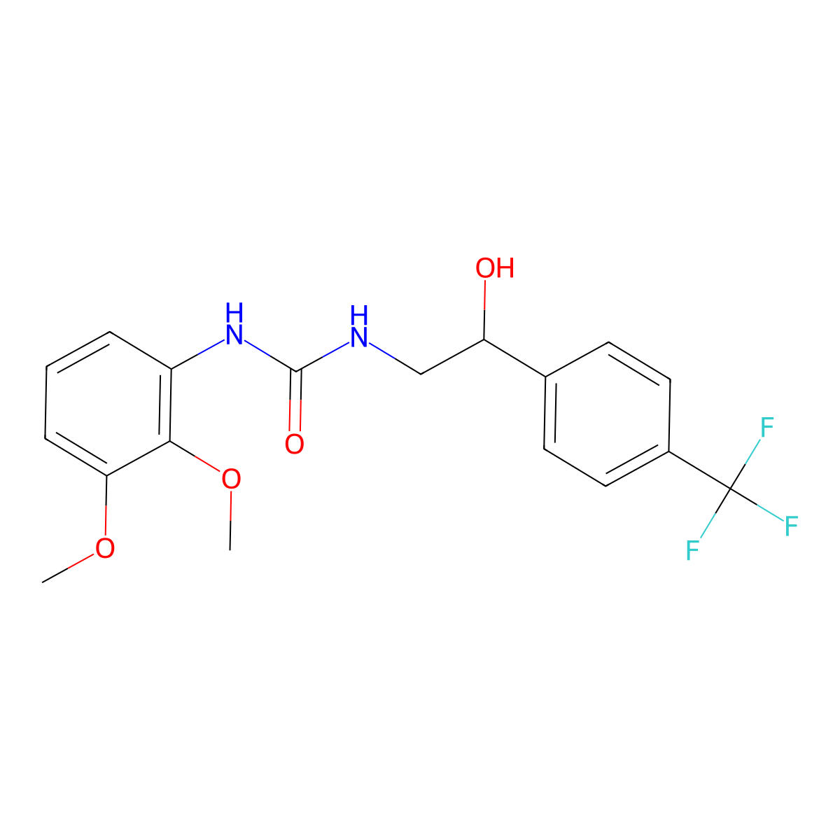 1-(2,3-Dimethoxyphenyl)-3-(2-hydroxy-2-(4-(trifluoromethyl)phenyl)ethyl)urea molecular structure, CAS 1351608-31-5