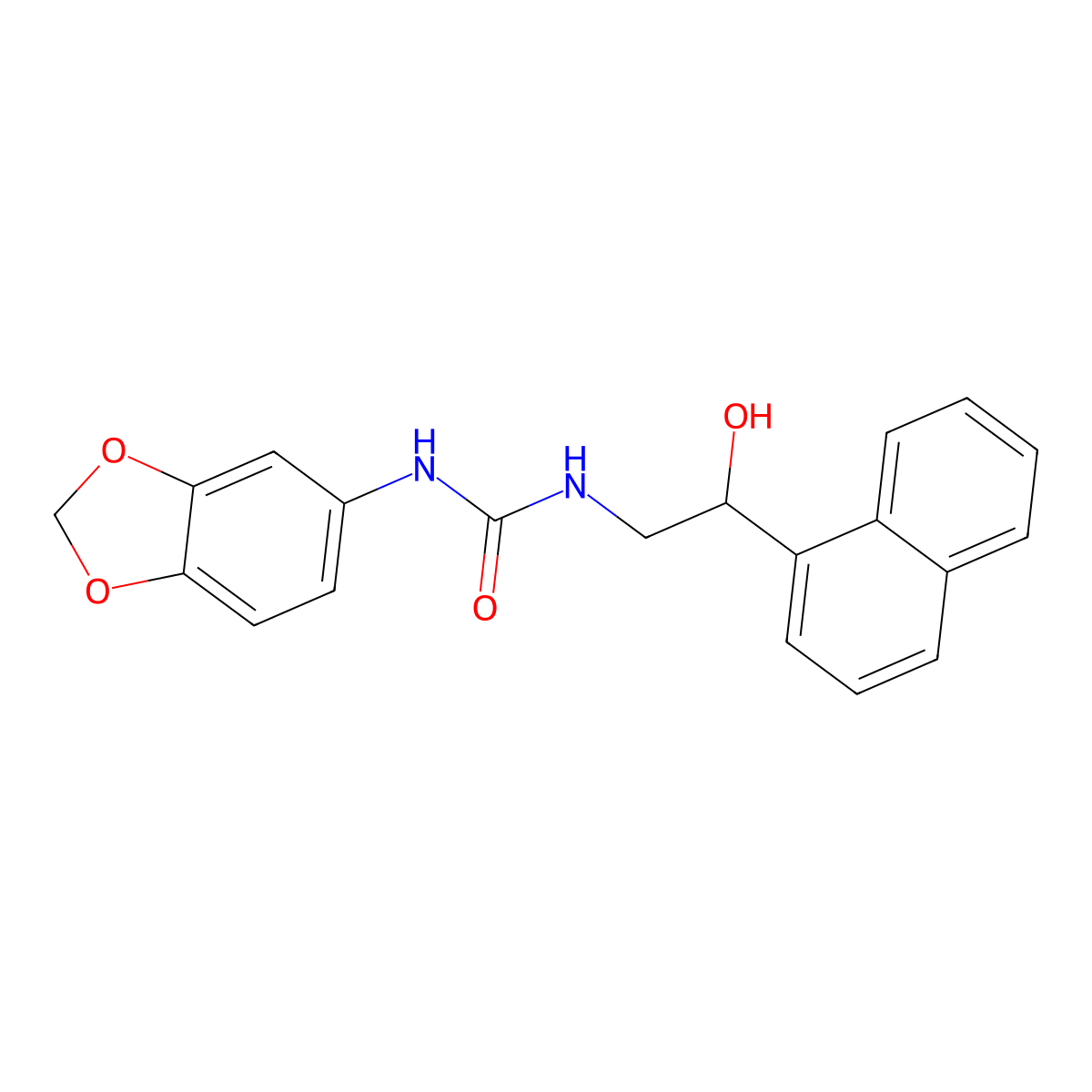 1-(Benzo[d][1,3]dioxol-5-yl)-3-(2-hydroxy-2-(naphthalen-1-yl)ethyl)urea molecular structure, CAS 1351608-44-0