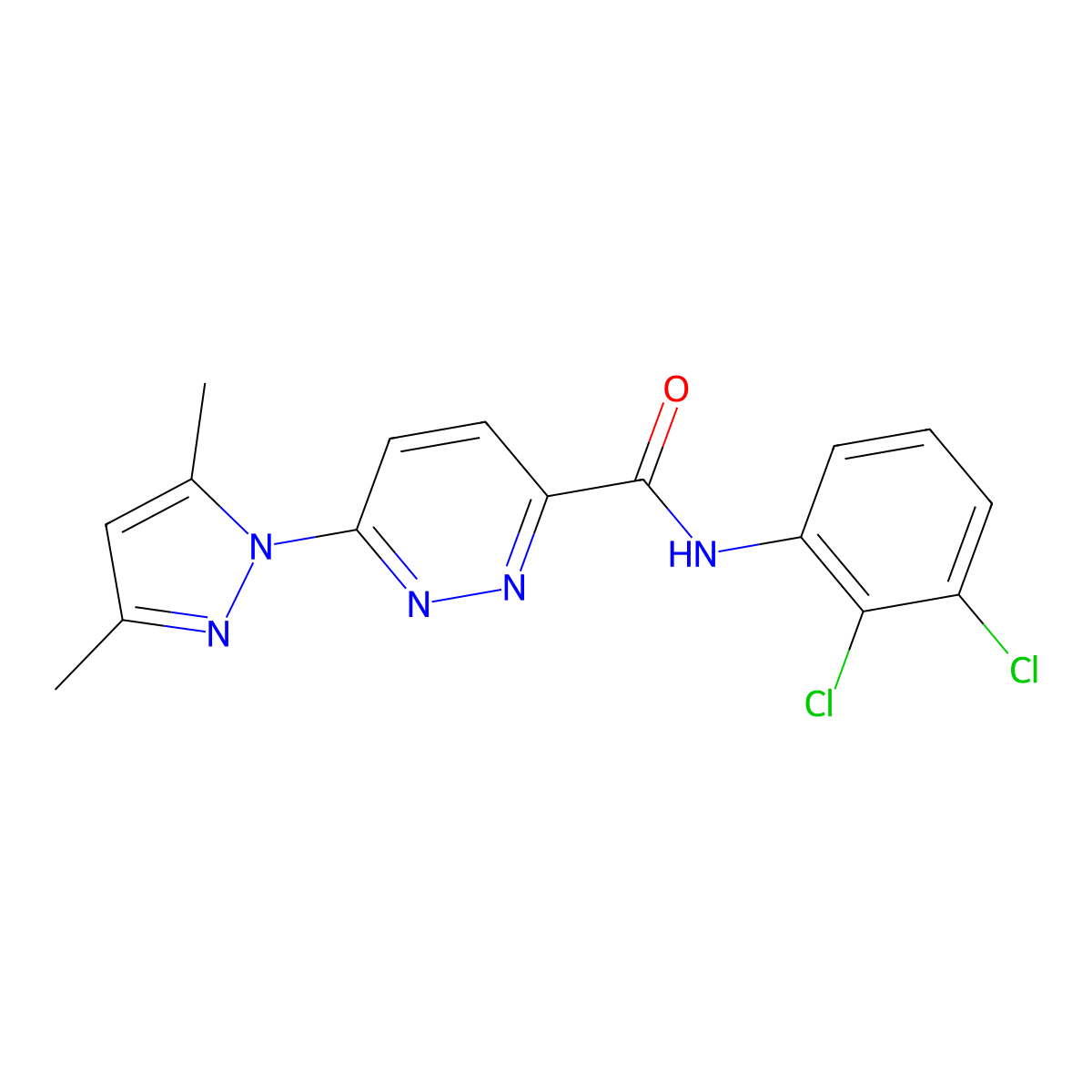 N-(2,3-dichlorophenyl)-6-(3,5-dimethyl-1H-pyrazol-1-yl)pyridazine-3-carboxamide molecular structure, CAS 1351608-50-8