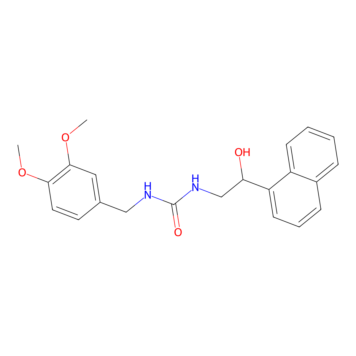 1-(3,4-Dimethoxybenzyl)-3-(2-hydroxy-2-(naphthalen-1-yl)ethyl)urea molecular structure, CAS 1351608-51-9