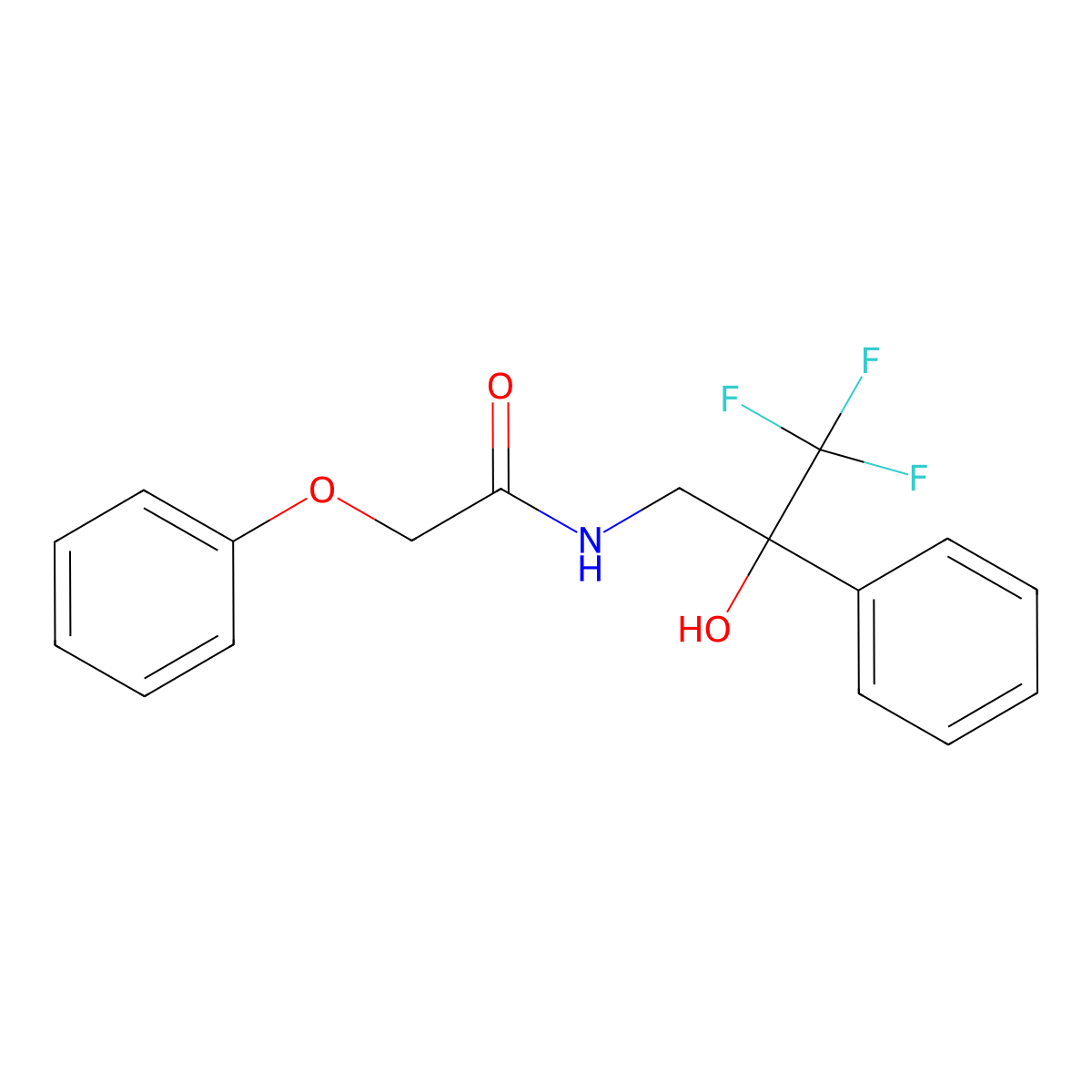 2-phenoxy-N-(3,3,3-trifluoro-2-hydroxy-2-phenylpropyl)acetamide molecular structure, CAS 1351608-54-2