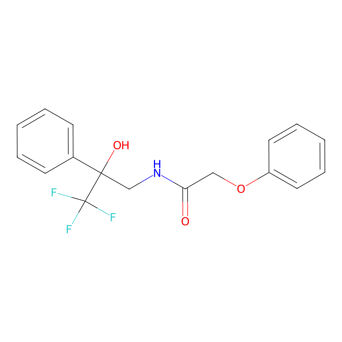 2-phenoxy-N-(3,3,3-trifluoro-2-hydroxy-2-phenylpropyl)acetamide molecular structure, CAS 1351608-54-2