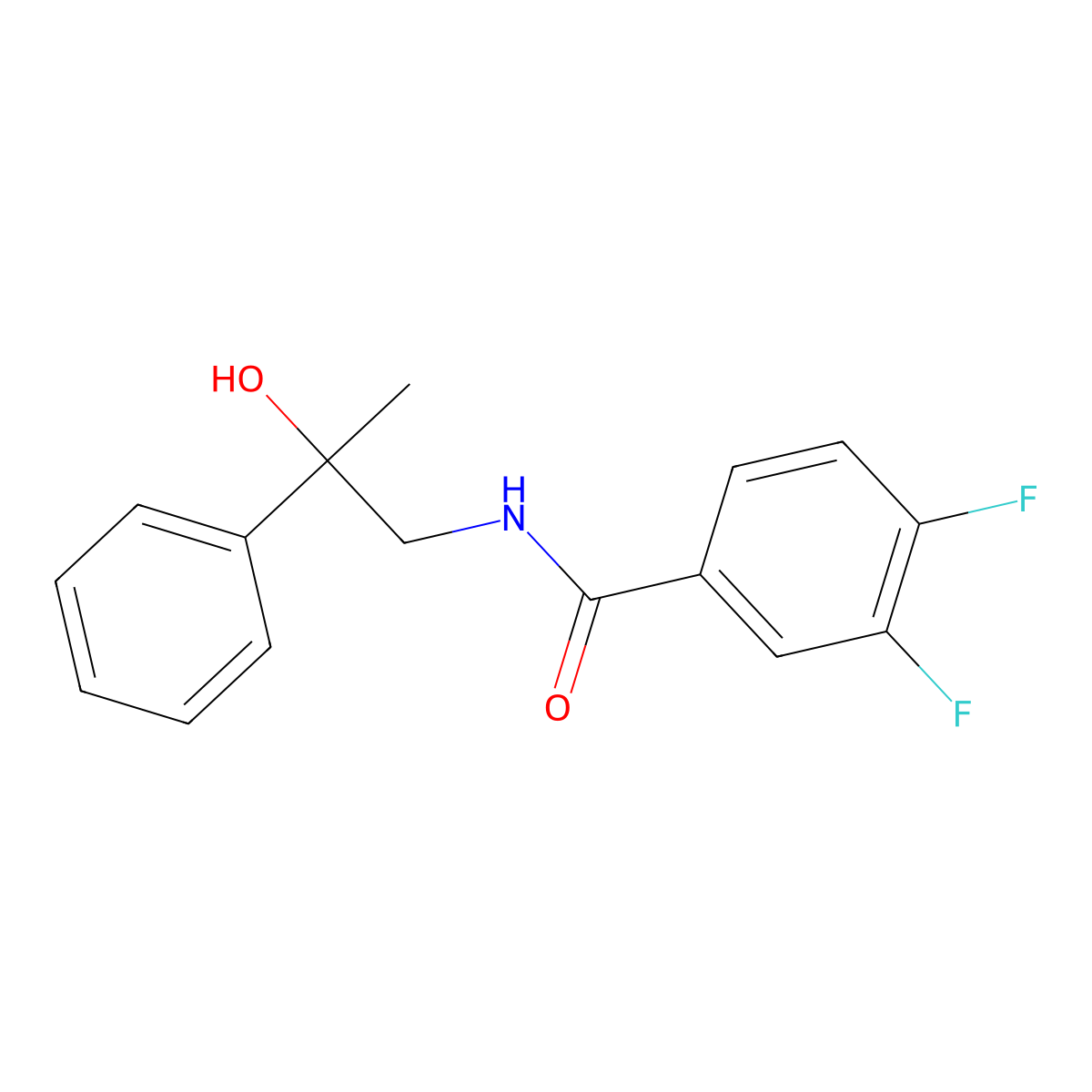 3,4-difluoro-N-(2-hydroxy-2-phenylpropyl)benzamide molecular structure, CAS 1351608-60-0