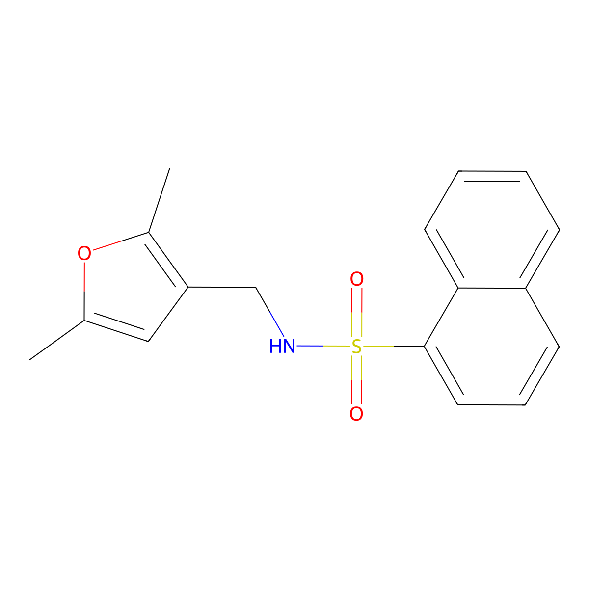 N-[(2,5-dimethylfuran-3-yl)methyl]naphthalene-1-sulfonamide molecular structure, CAS 1351608-62-2