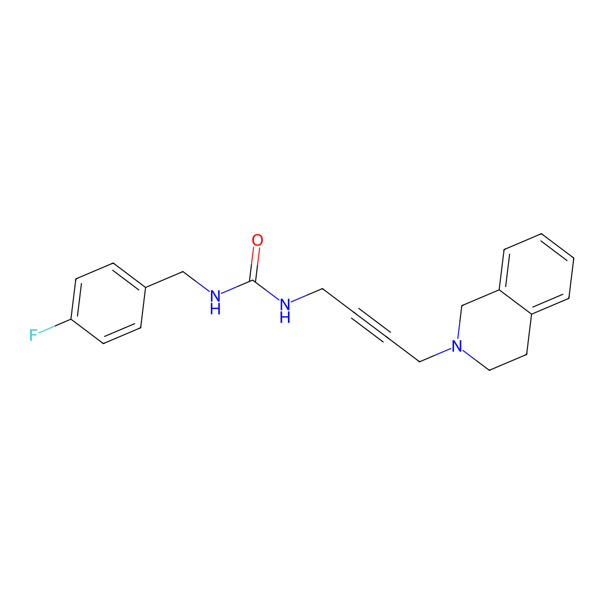 1-(4-(3,4-dihydroisoquinolin-2(1H)-yl)but-2-yn-1-yl)-3-(4-fluorobenzyl)urea molecular structure, CAS 1351608-72-4