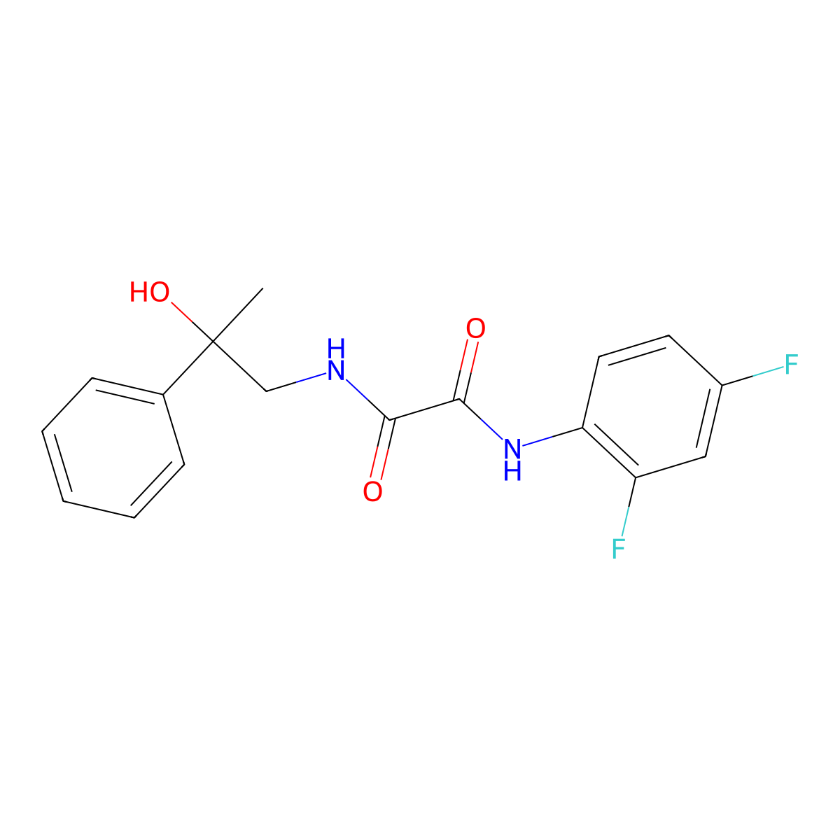 N-(2,4-difluorophenyl)-N'-(2-hydroxy-2-phenylpropyl)ethanediamide molecular structure, CAS 1351608-74-6