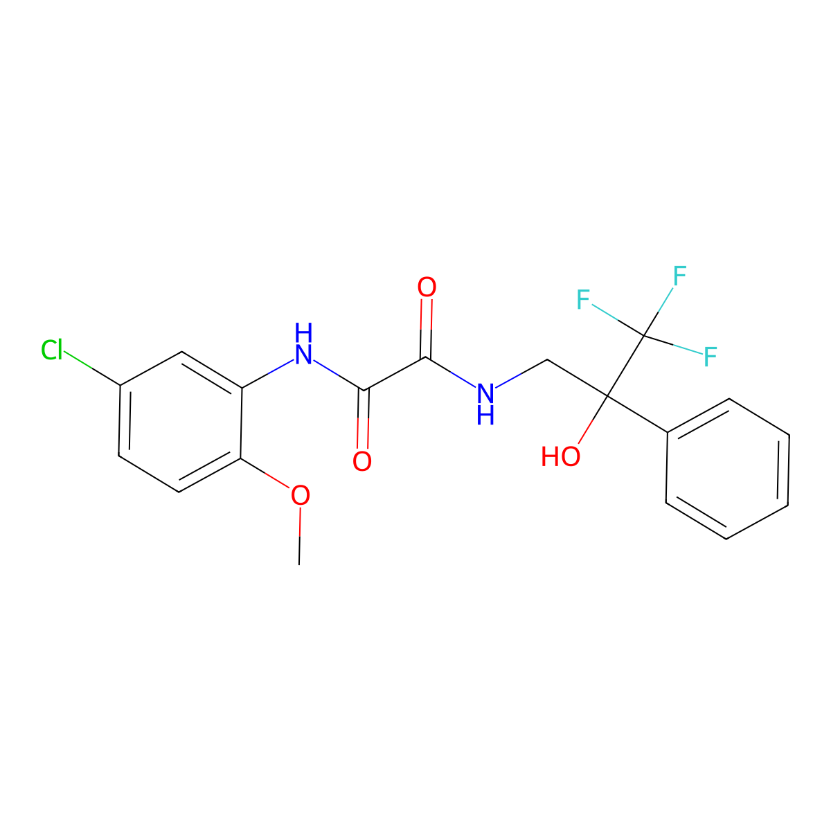 N1-(5-chloro-2-methoxyphenyl)-N2-(3,3,3-trifluoro-2-hydroxy-2-phenylpropyl)oxalamide molecular structure, CAS 1351608-75-7