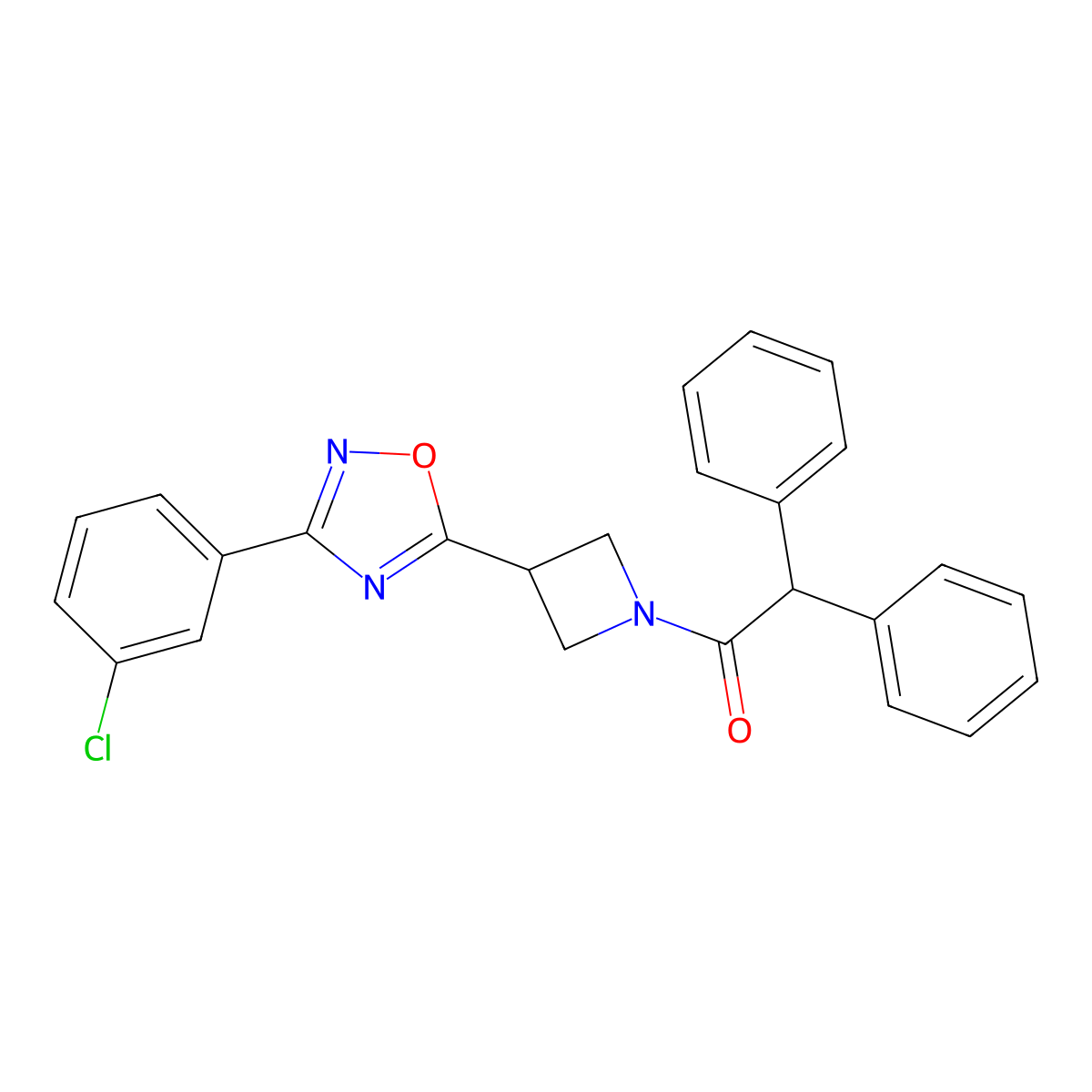 1-(3-(3-(3-Chlorophenyl)-1,2,4-oxadiazol-5-yl)azetidin-1-yl)-2,2-diphenylethanone molecular structure, CAS 1351608-76-8