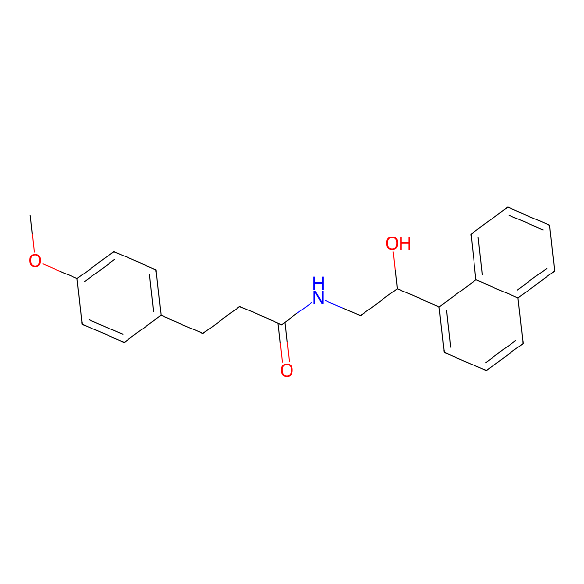 N-(2-hydroxy-2-(naphthalen-1-yl)ethyl)-3-(4-methoxyphenyl)propanamide molecular structure, CAS 1351608-87-1
