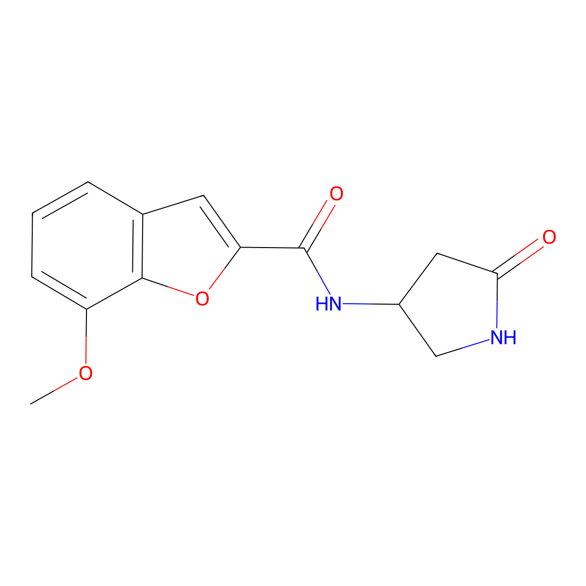 7-methoxy-N-(5-oxopyrrolidin-3-yl)benzofuran-2-carboxamide molecular structure, CAS 1351608-88-2