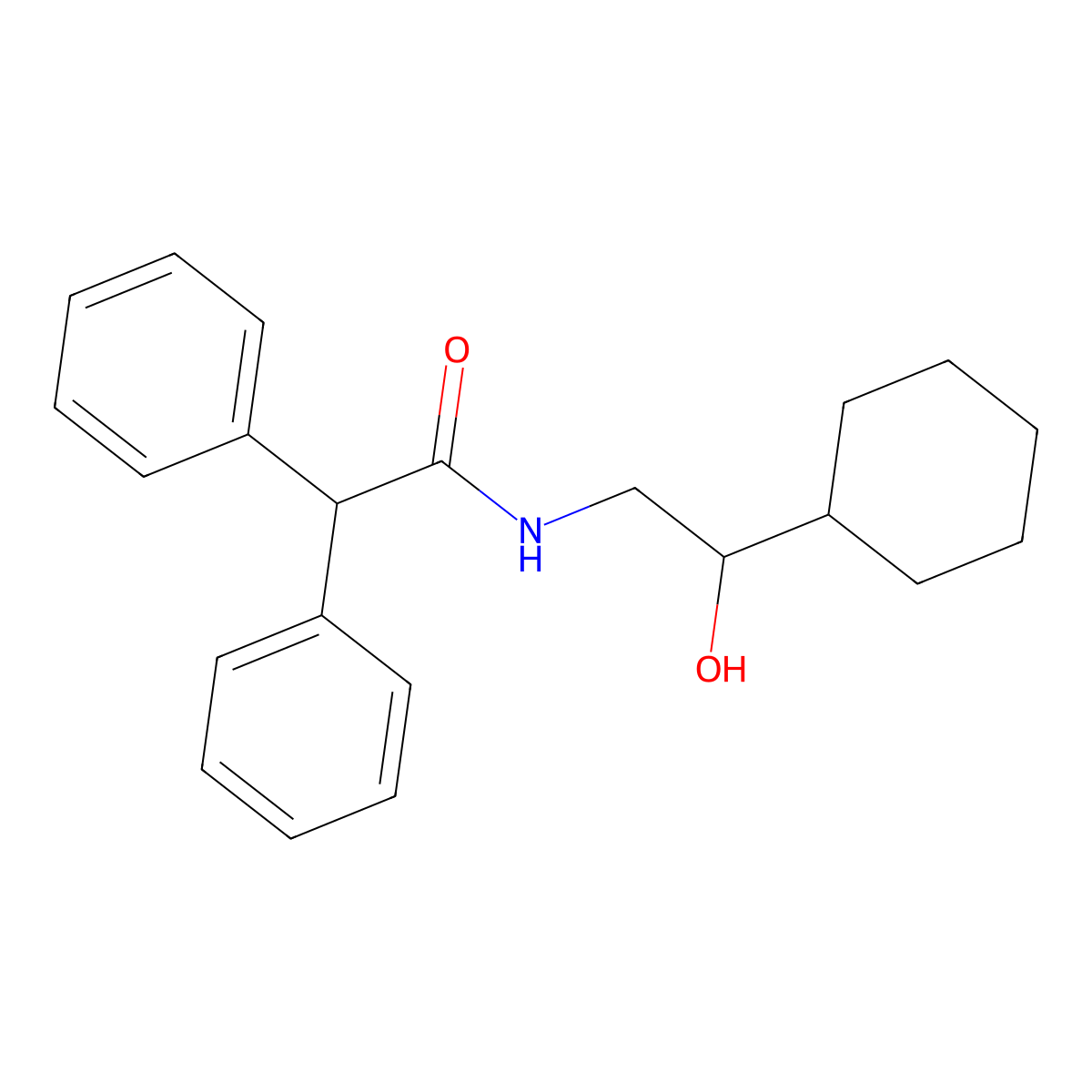 N-(2-cyclohexyl-2-hydroxyethyl)-2,2-diphenylacetamide molecular structure, CAS 1351608-90-6