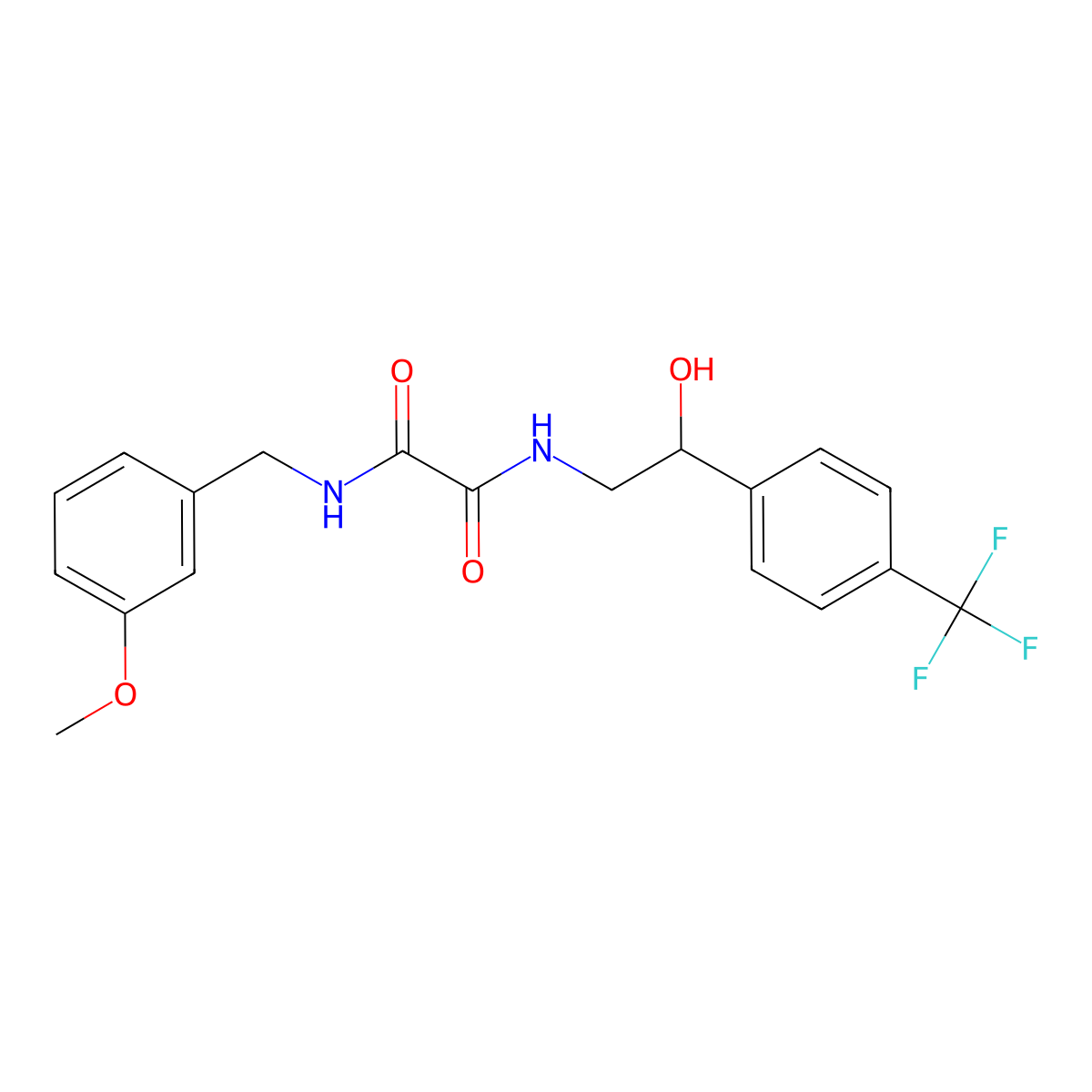N-{2-hydroxy-2-[4-(trifluoromethyl)phenyl]ethyl}-N'-[(3-methoxyphenyl)methyl]ethanediamide molecular structure, CAS 1351608-94-0