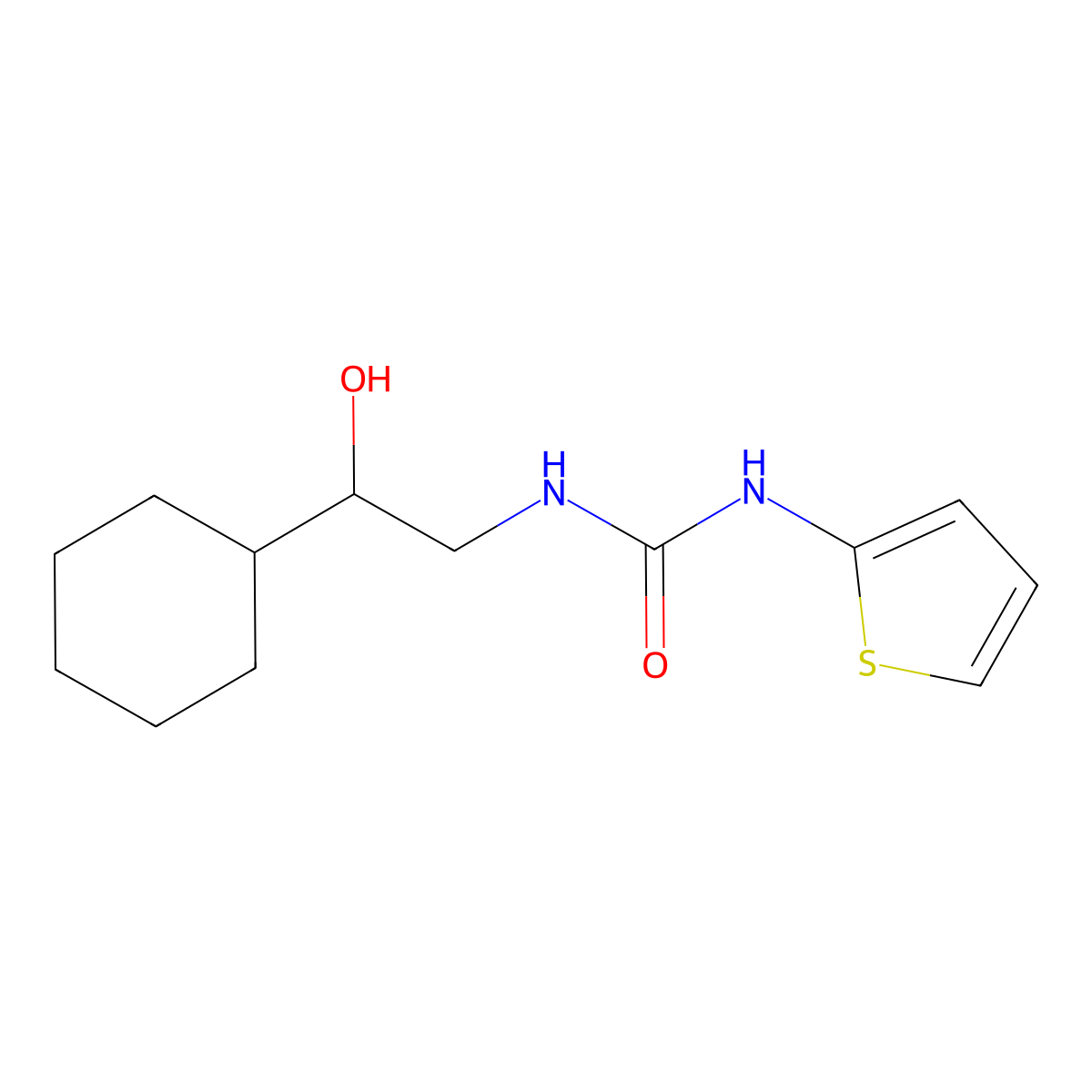 1-(2-Cyclohexyl-2-hydroxyethyl)-3-(thiophen-2-yl)urea molecular structure, CAS 1351608-96-2