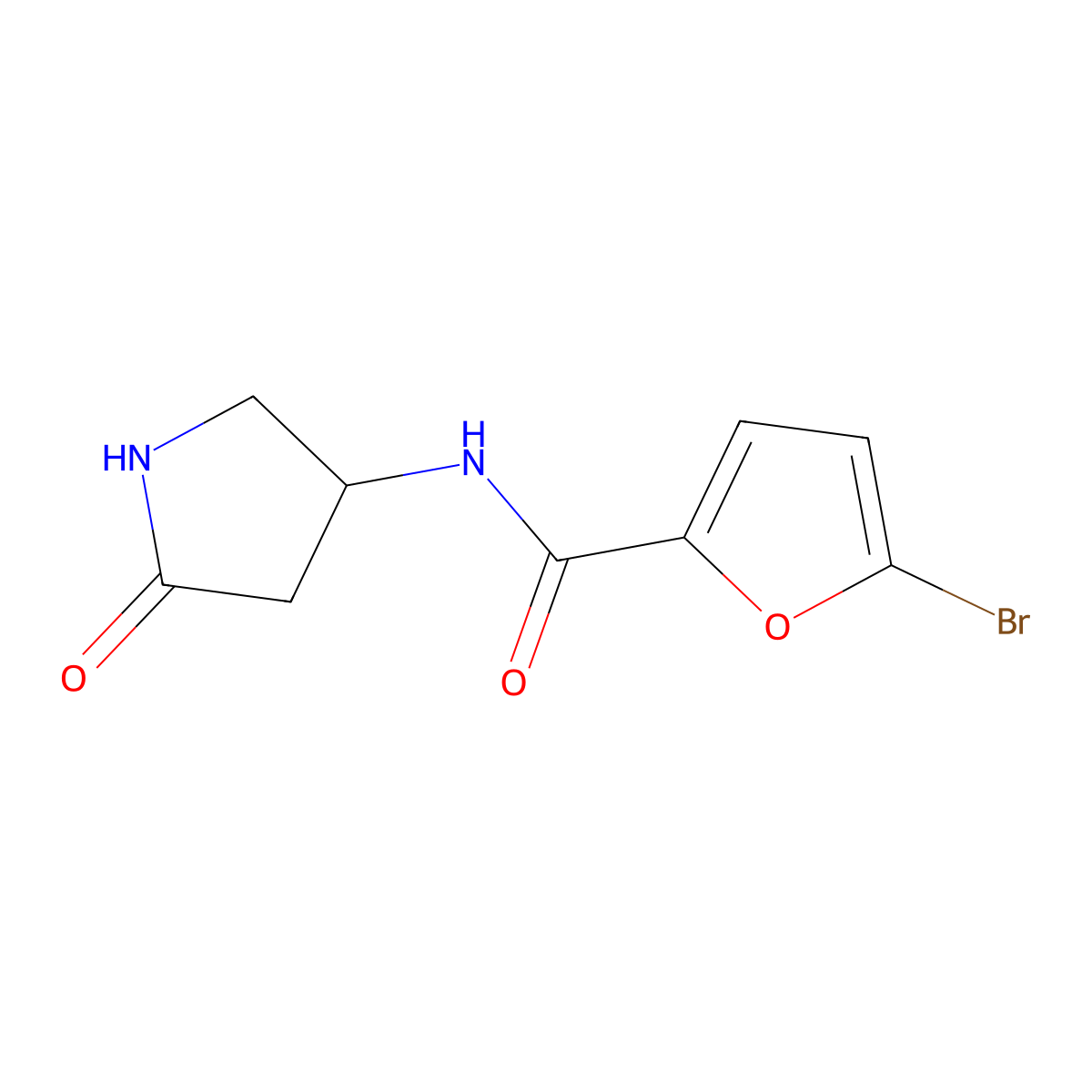 5-bromo-N-(5-oxopyrrolidin-3-yl)furan-2-carboxamide molecular structure, CAS 1351608-98-4