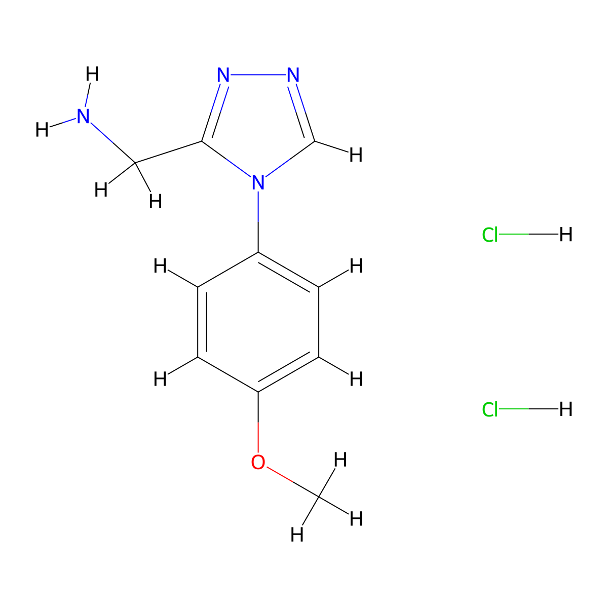 {[4-(4-methoxyphenyl)-4H-1,2,4-triazol-3-yl]methyl}amine dihydrochloride molecular structure, CAS 1351609-10-3