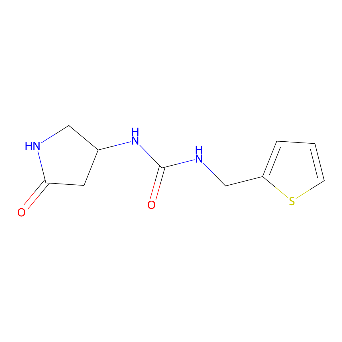 1-(5-Oxopyrrolidin-3-yl)-3-(thiophen-2-ylmethyl)urea molecular structure, CAS 1351609-12-5