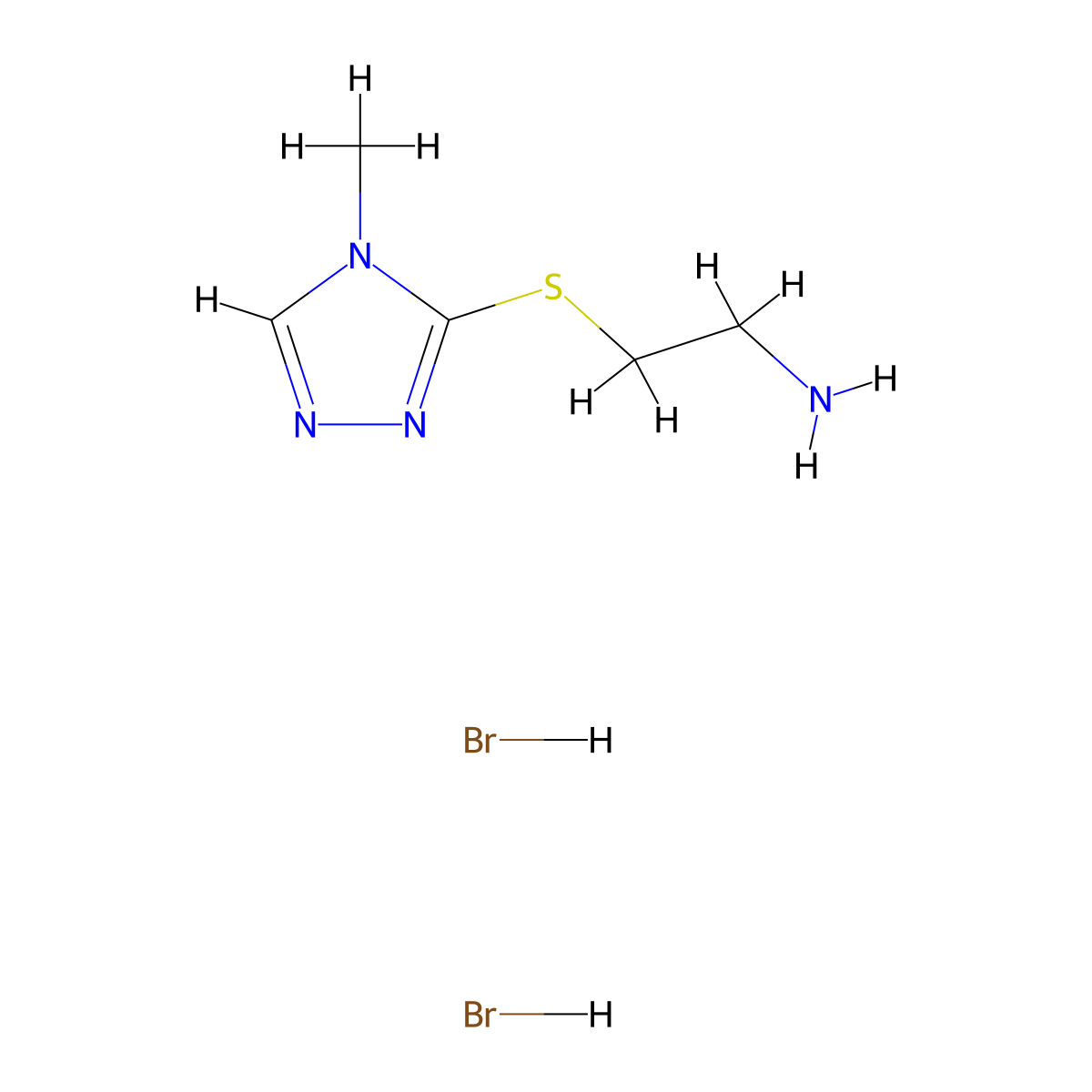 {2-[(4-methyl-4H-1,2,4-triazol-3-yl)thio]ethyl}amine dihydrobromide molecular structure, CAS 1351609-18-1
