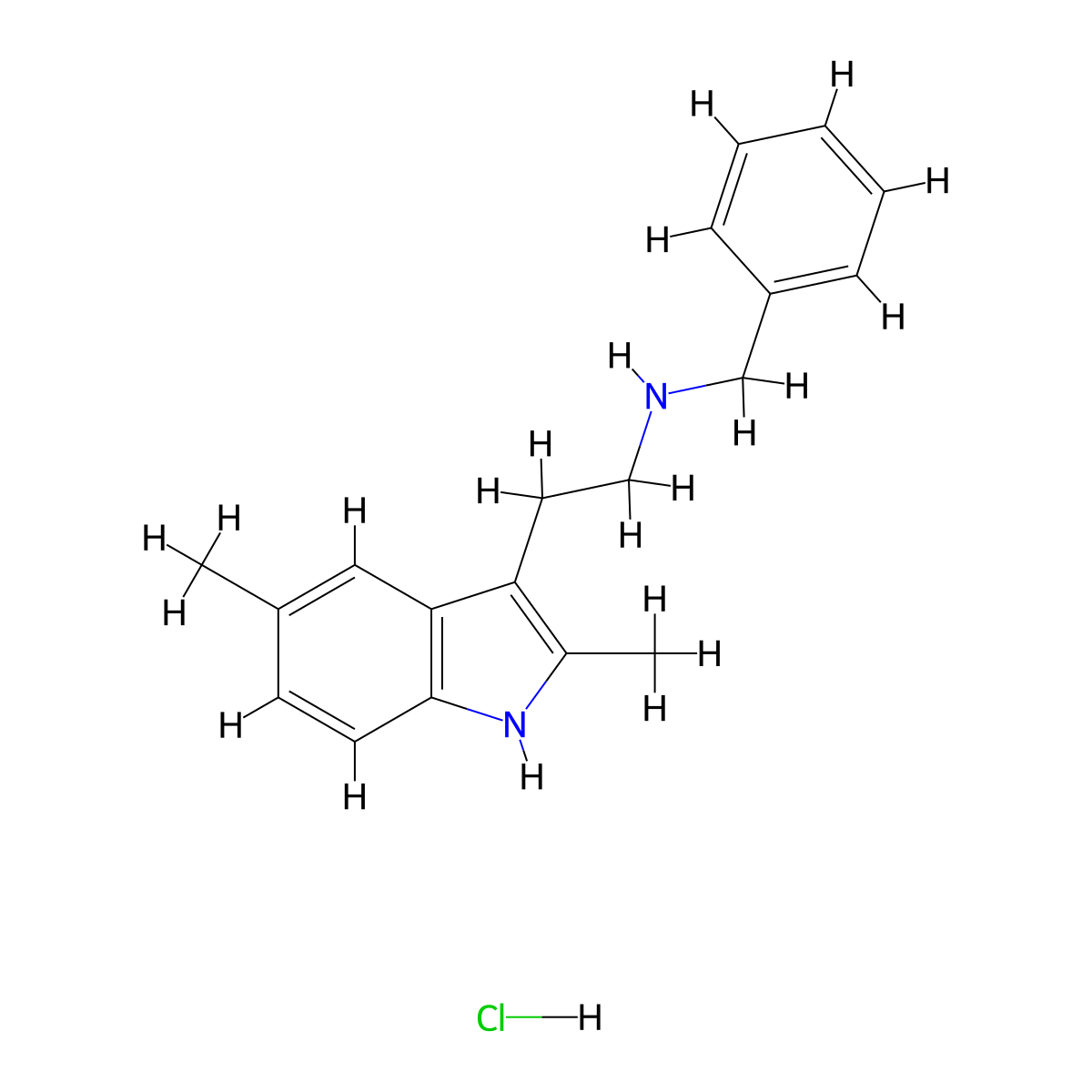 N-benzyl-2-(2,5-dimethyl-1H-indol-3-yl)ethanamine hydrochloride molecular structure, CAS 1351609-22-7