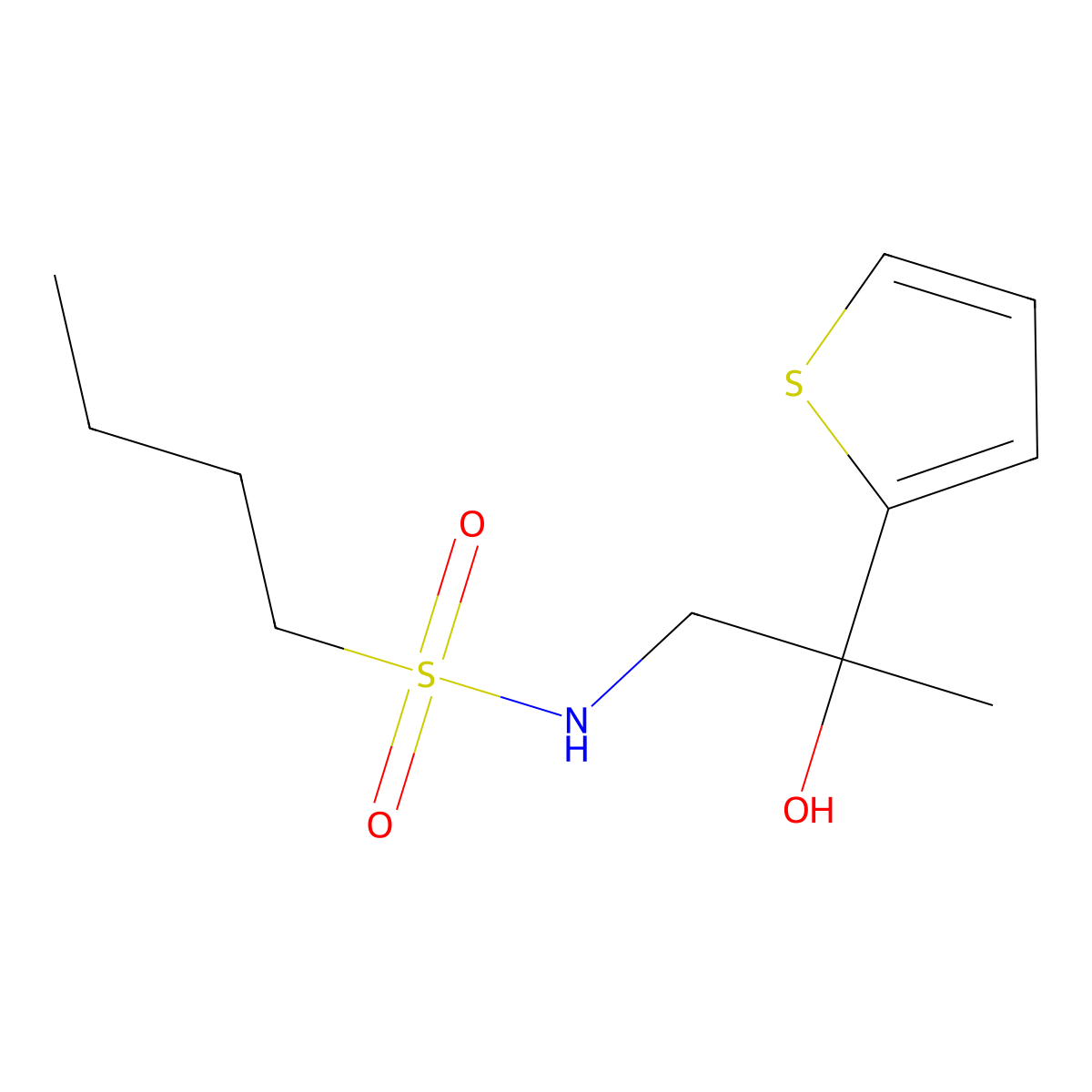N-[2-hydroxy-2-(thiophen-2-yl)propyl]butane-1-sulfonamide molecular structure, CAS 1351609-25-0