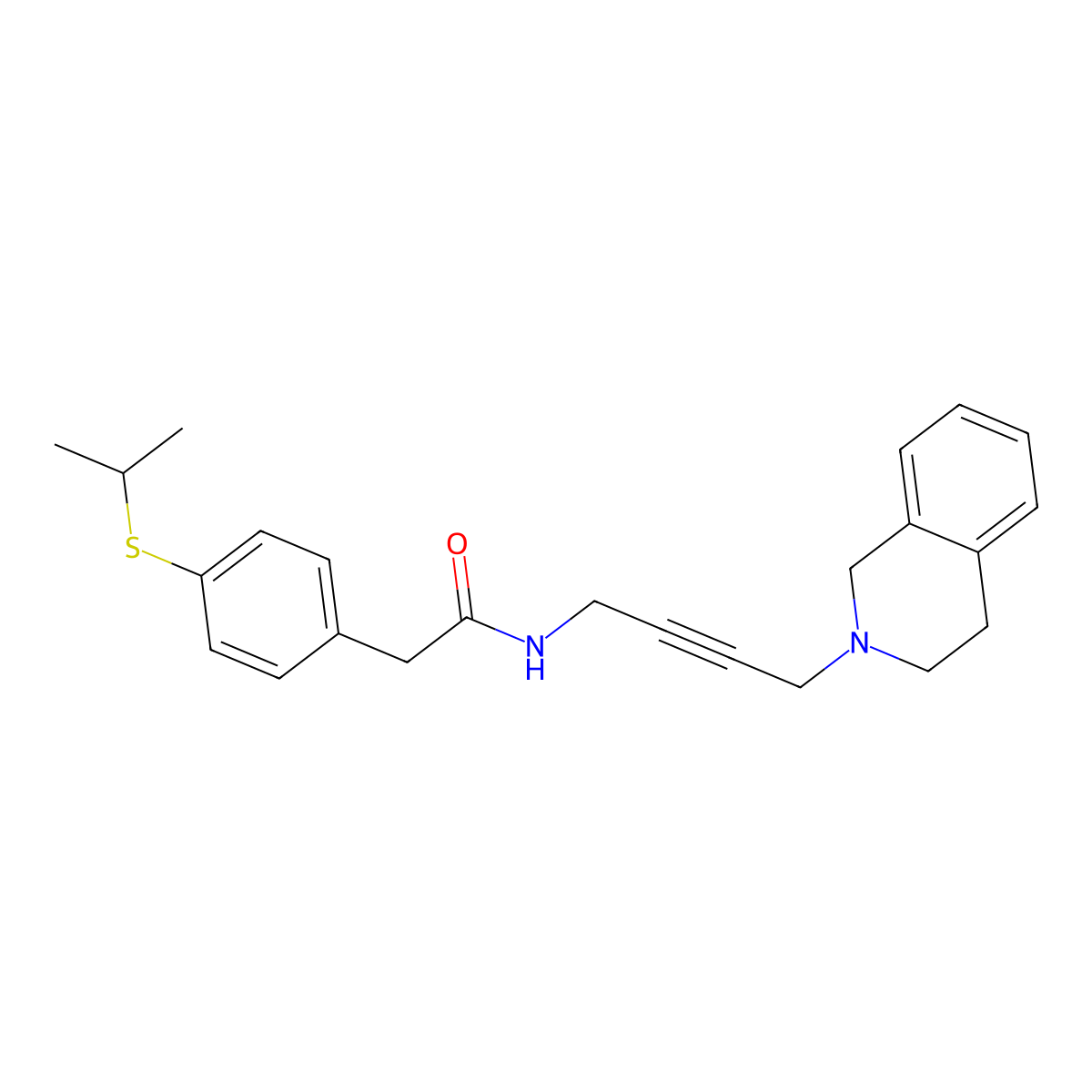N-(4-(3,4-dihydroisoquinolin-2(1H)-yl)but-2-yn-1-yl)-2-(4-(isopropylthio)phenyl)acetamide molecular structure, CAS 1351609-28-3