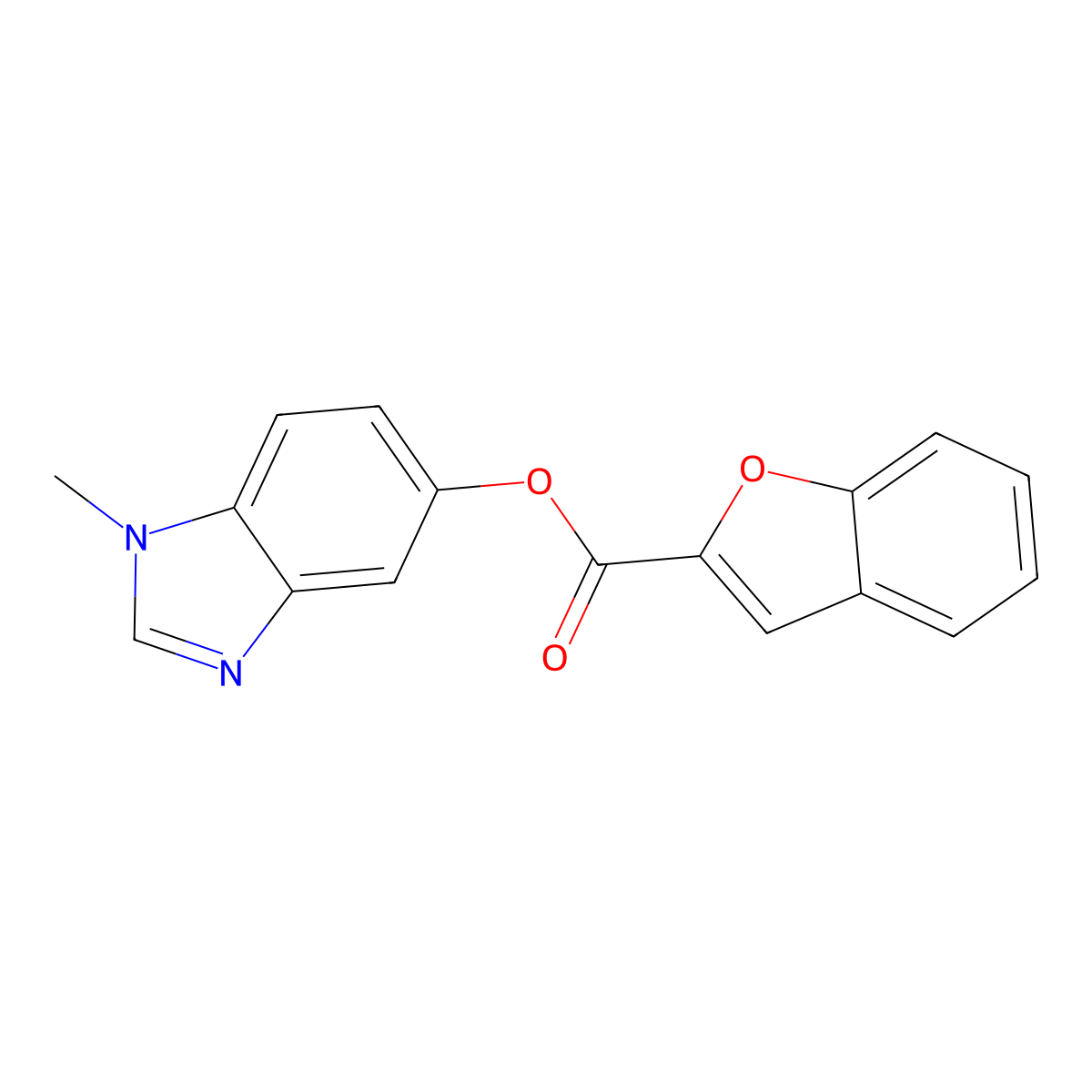 1-methyl-1H-1,3-benzodiazol-5-yl 1-benzofuran-2-carboxylate molecular structure, CAS 1351609-38-5