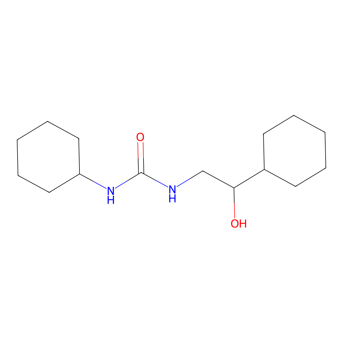 1-Cyclohexyl-3-(2-cyclohexyl-2-hydroxyethyl)urea molecular structure, CAS 1351609-39-6
