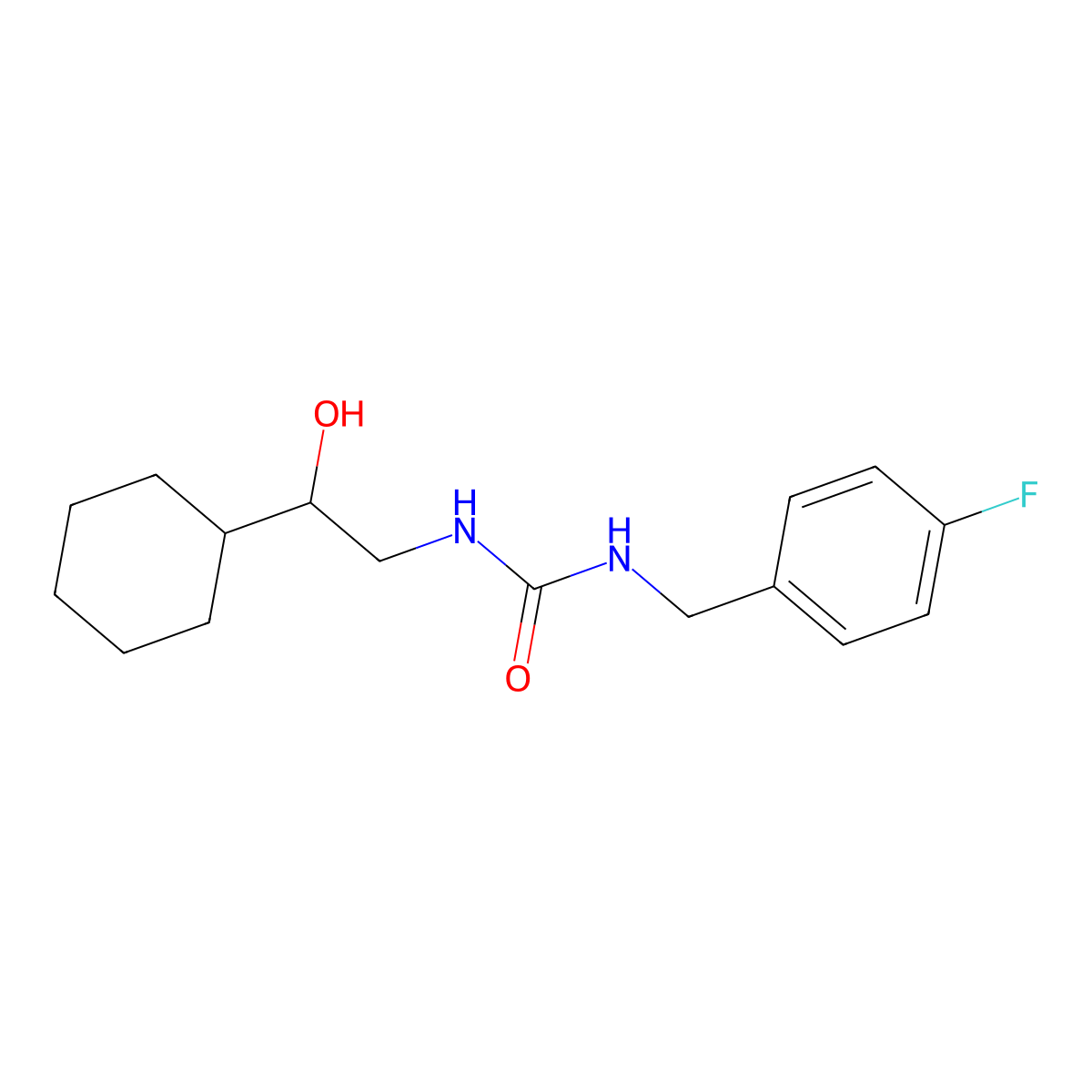 3-(2-Cyclohexyl-2-hydroxyethyl)-1-[(4-fluorophenyl)methyl]urea molecular structure, CAS 1351609-42-1