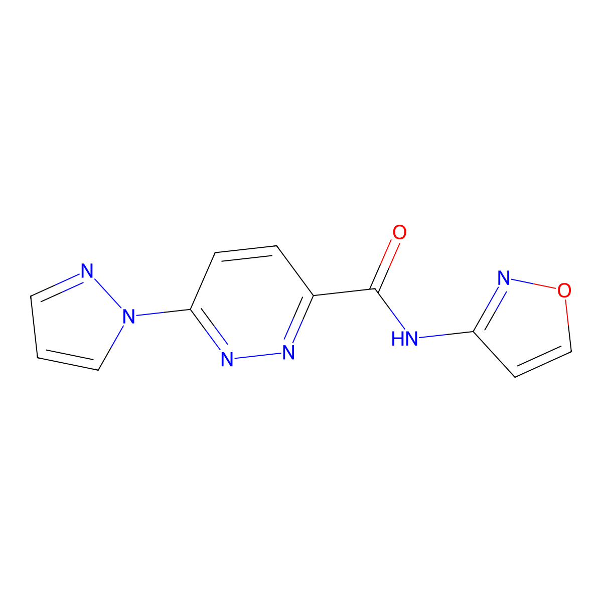 N-(isoxazol-3-yl)-6-(1H-pyrazol-1-yl)pyridazine-3-carboxamide molecular structure, CAS 1351609-62-5