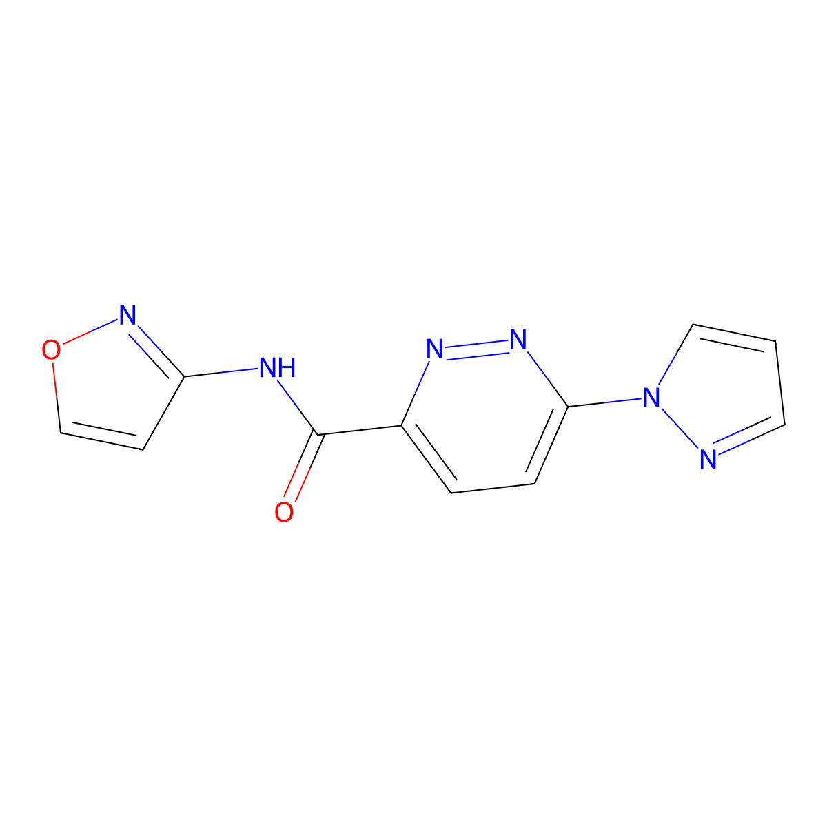 N-(isoxazol-3-yl)-6-(1H-pyrazol-1-yl)pyridazine-3-carboxamide molecular structure, CAS 1351609-62-5