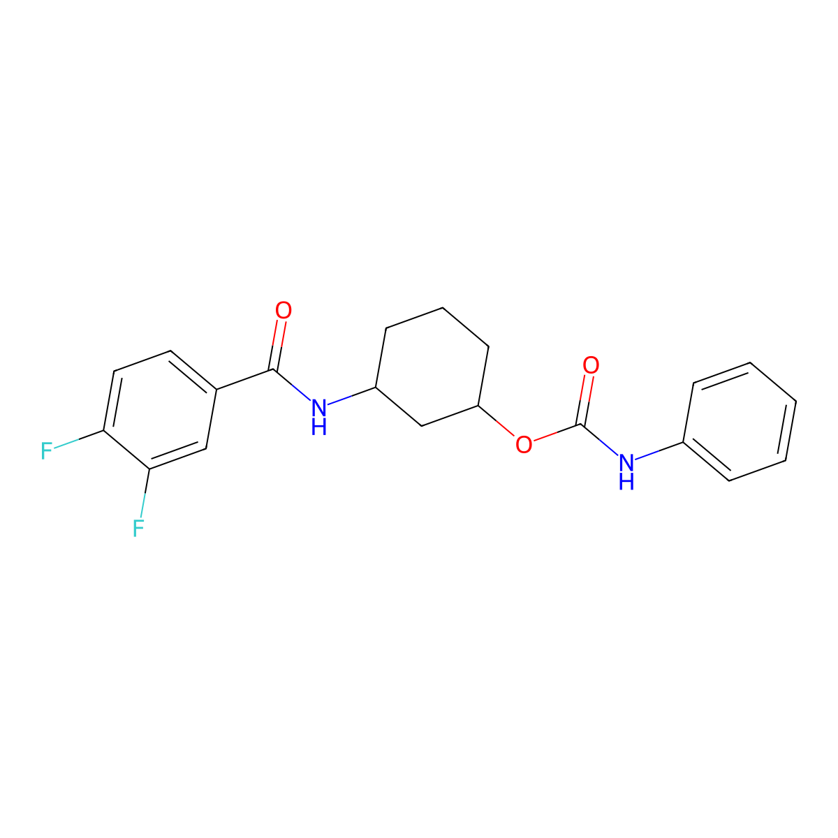 3-(3,4-Difluorobenzamido)cyclohexyl phenylcarbamate molecular structure, CAS 1351609-93-2