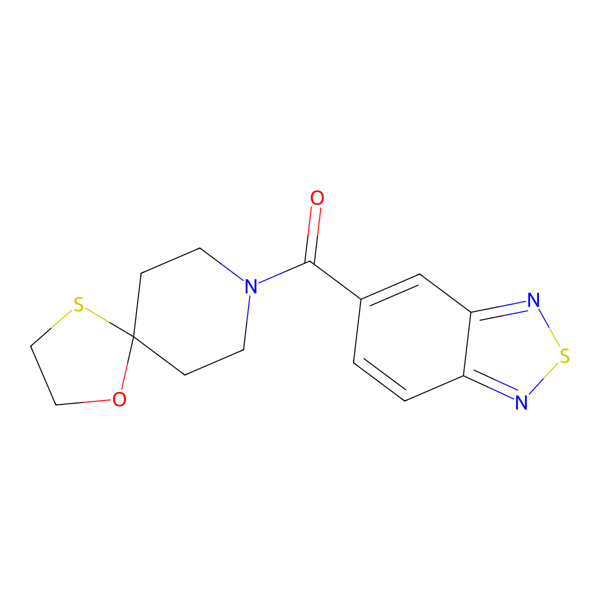Benzo[c][1,2,5]thiadiazol-5-yl(1-oxa-4-thia-8-azaspiro[4.5]decan-8-yl)methanone molecular structure, CAS 1351609-94-3