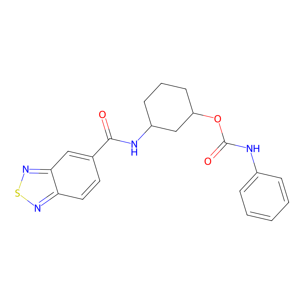 3-(Benzo[c][1,2,5]thiadiazole-5-carboxamido)cyclohexyl phenylcarbamate molecular structure, CAS 1351610-01-9