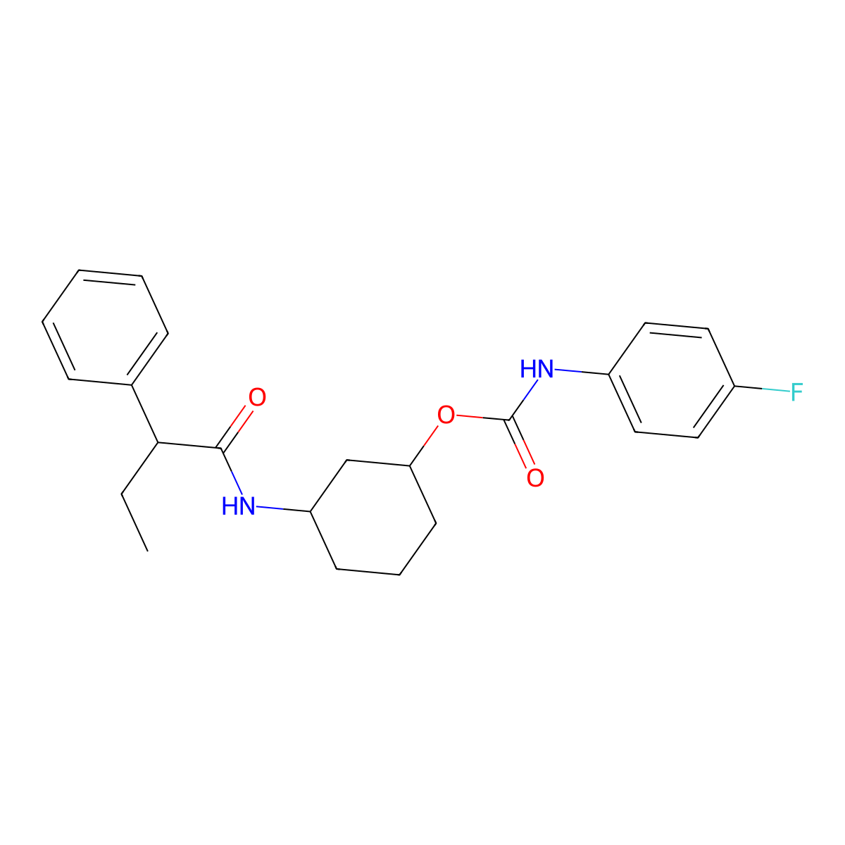 3-(2-Phenylbutanamido)cyclohexyl (4-fluorophenyl)carbamate molecular structure, CAS 1351610-03-1